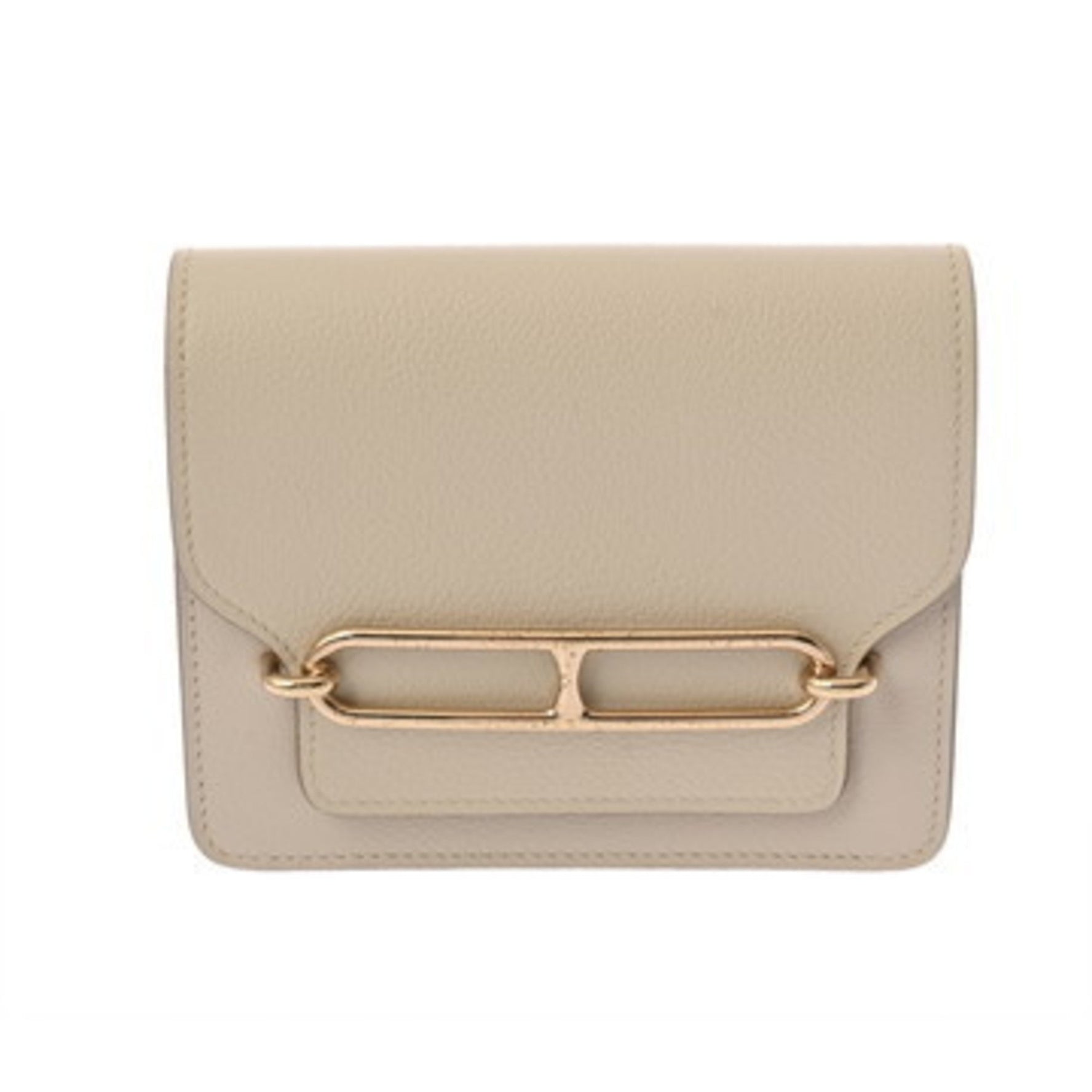 HERMES Lauris Slim Beton U Stamp (circa 2022) Evercolor Bifold Wallet, AB Rank, Pre-owned, Ginzo