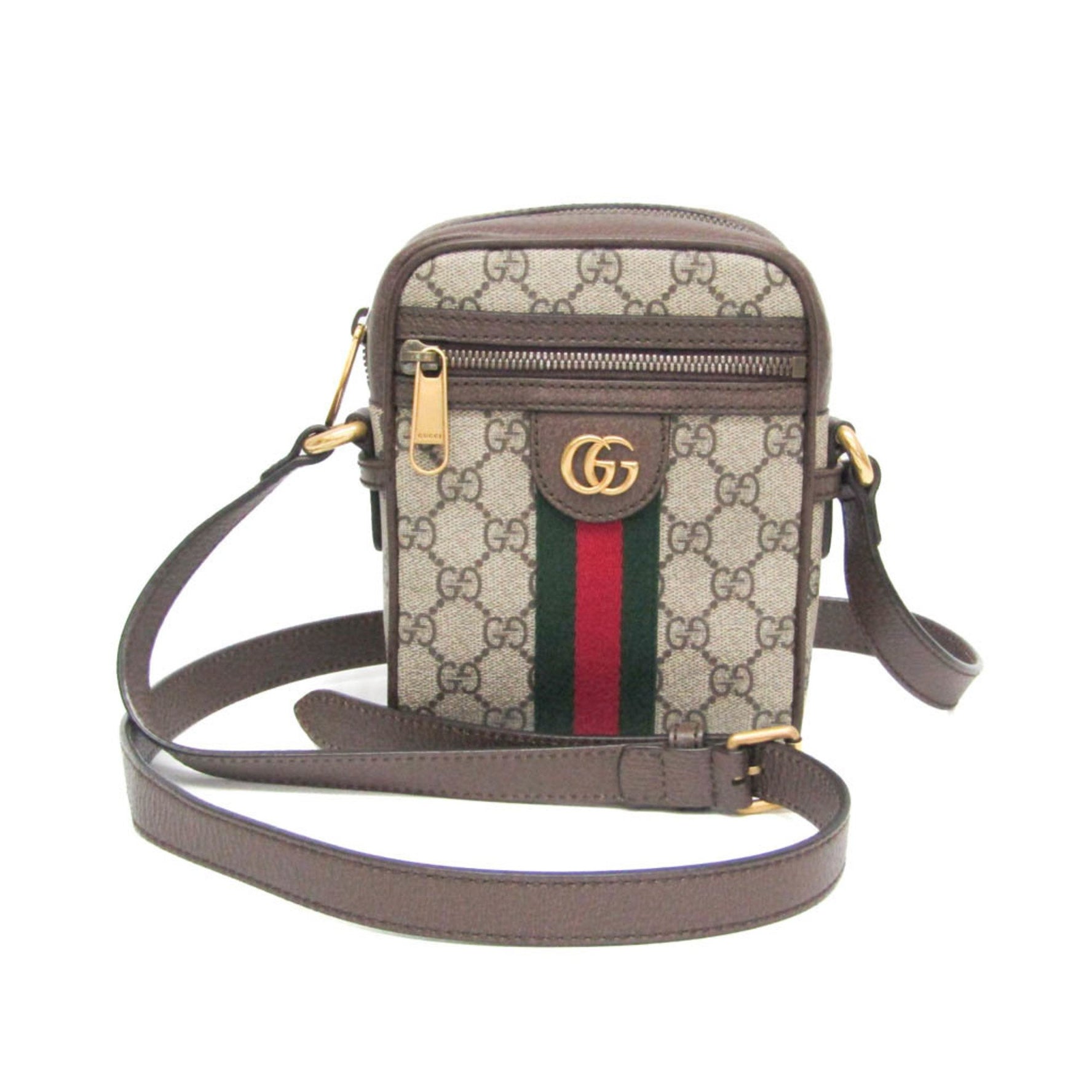 Gucci Ophidia GG Small Men,Women Leather,PVC Shoulder Bag Beige,Brown