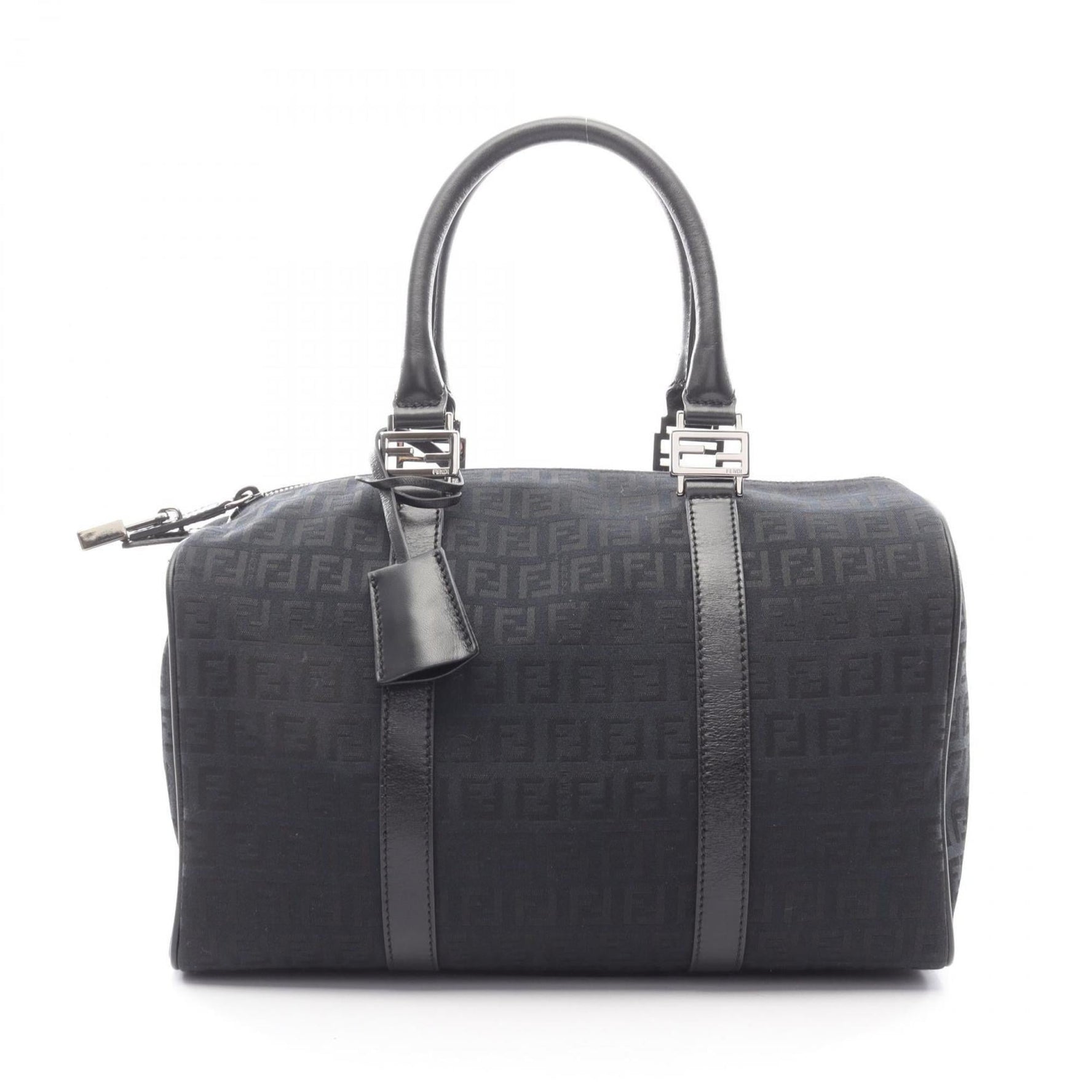 Fendi Zucchino handbag, canvas and leather, navy black