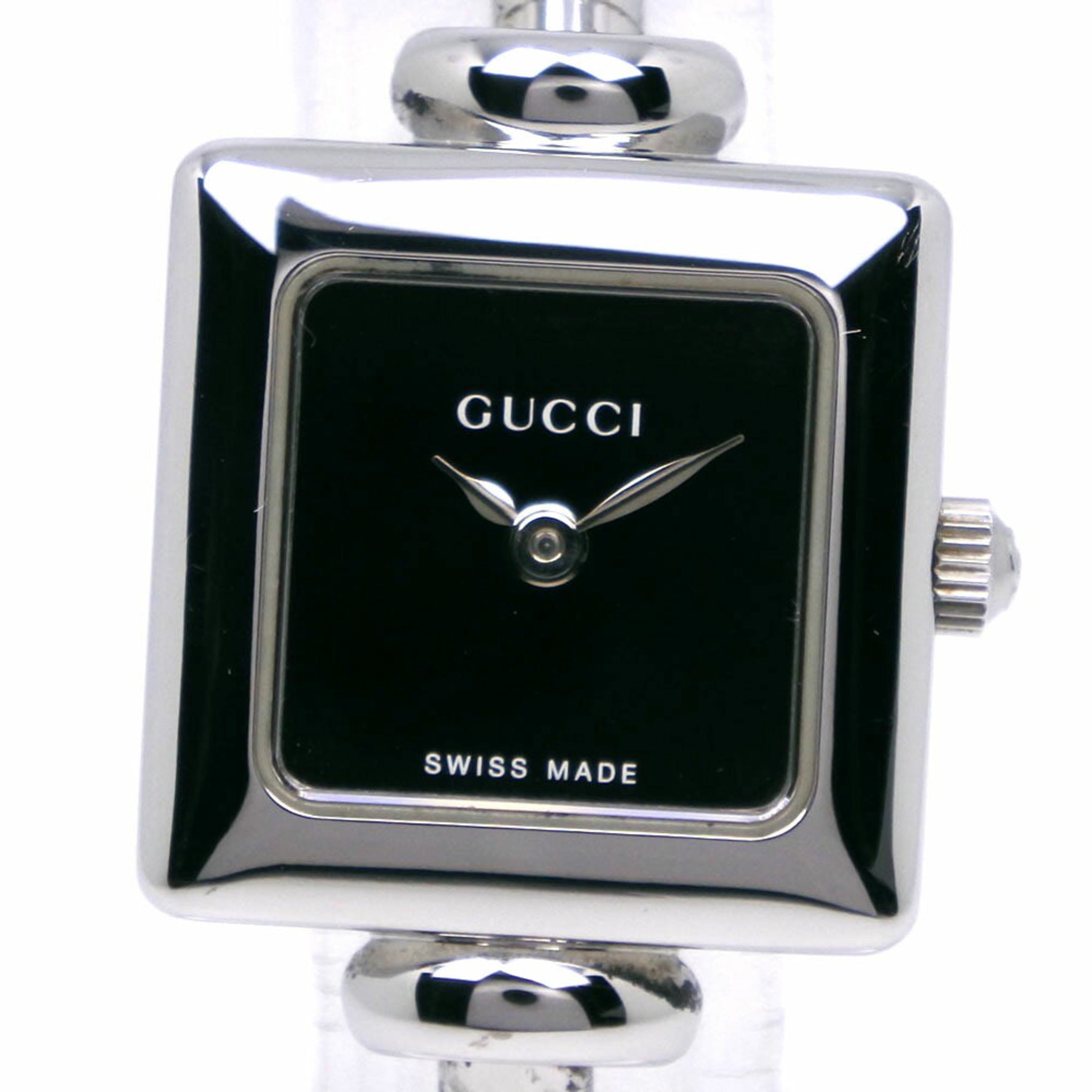 Gucci GUCCI Watch 1900L Stainless Steel Quartz Analog Display Black Dial Women's