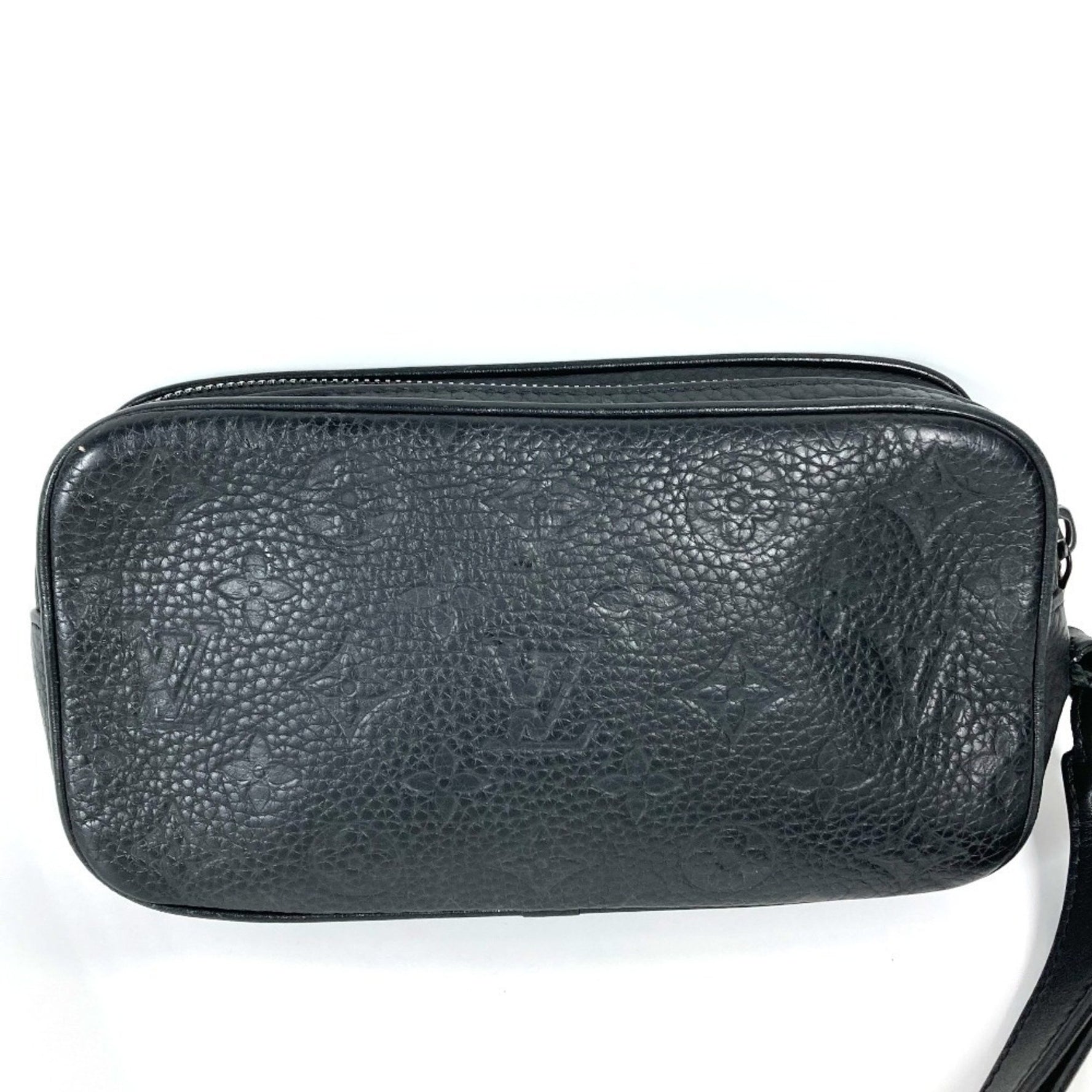 LOUIS VUITTON M55703 Monogram Taurillon Chain Pochette Volga Bag Pouch Second Clutch with Strap Leather Men's Women's Noir Black