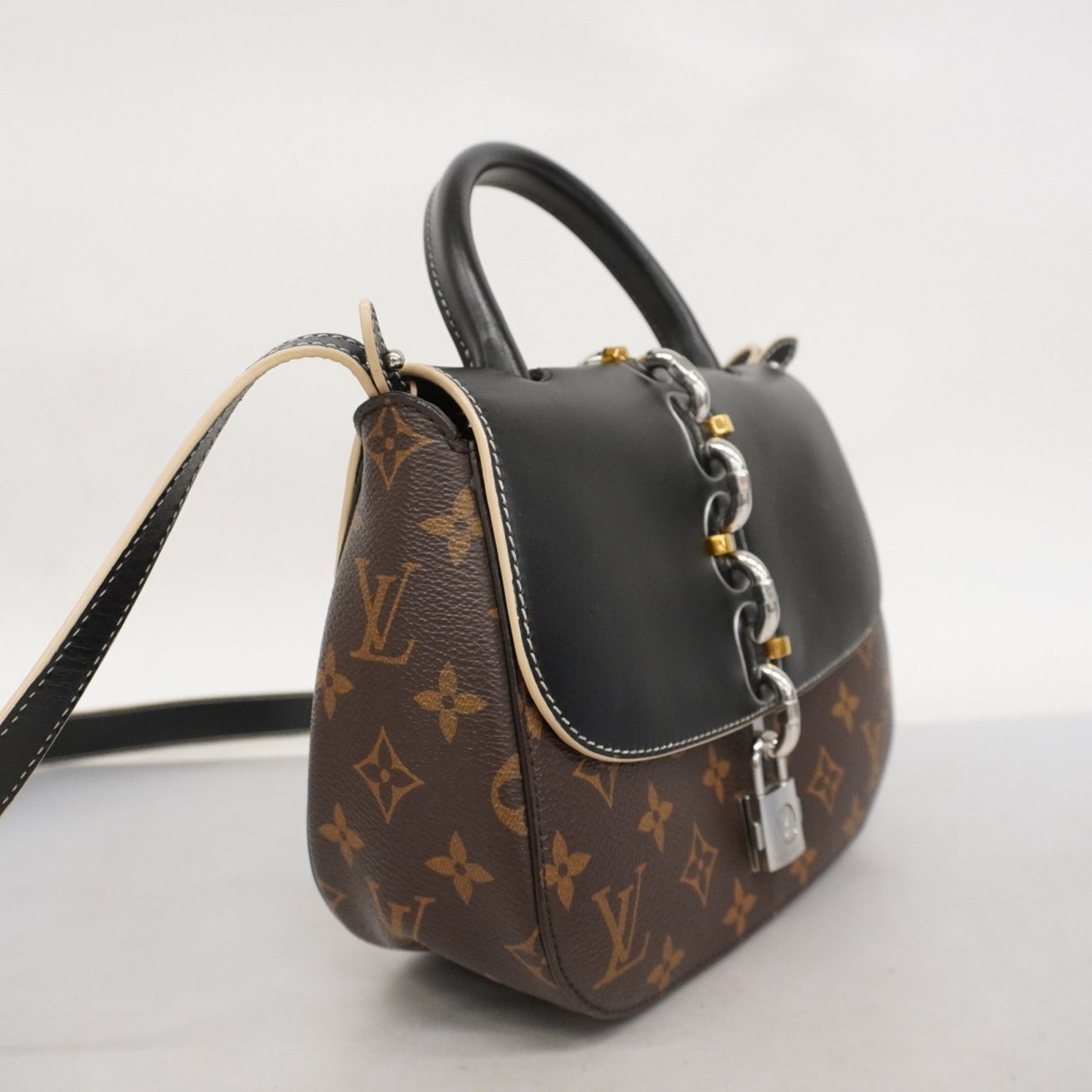 Louis Vuitton Monogram Chain It PM Handbag M44115 Brown Noir Women's