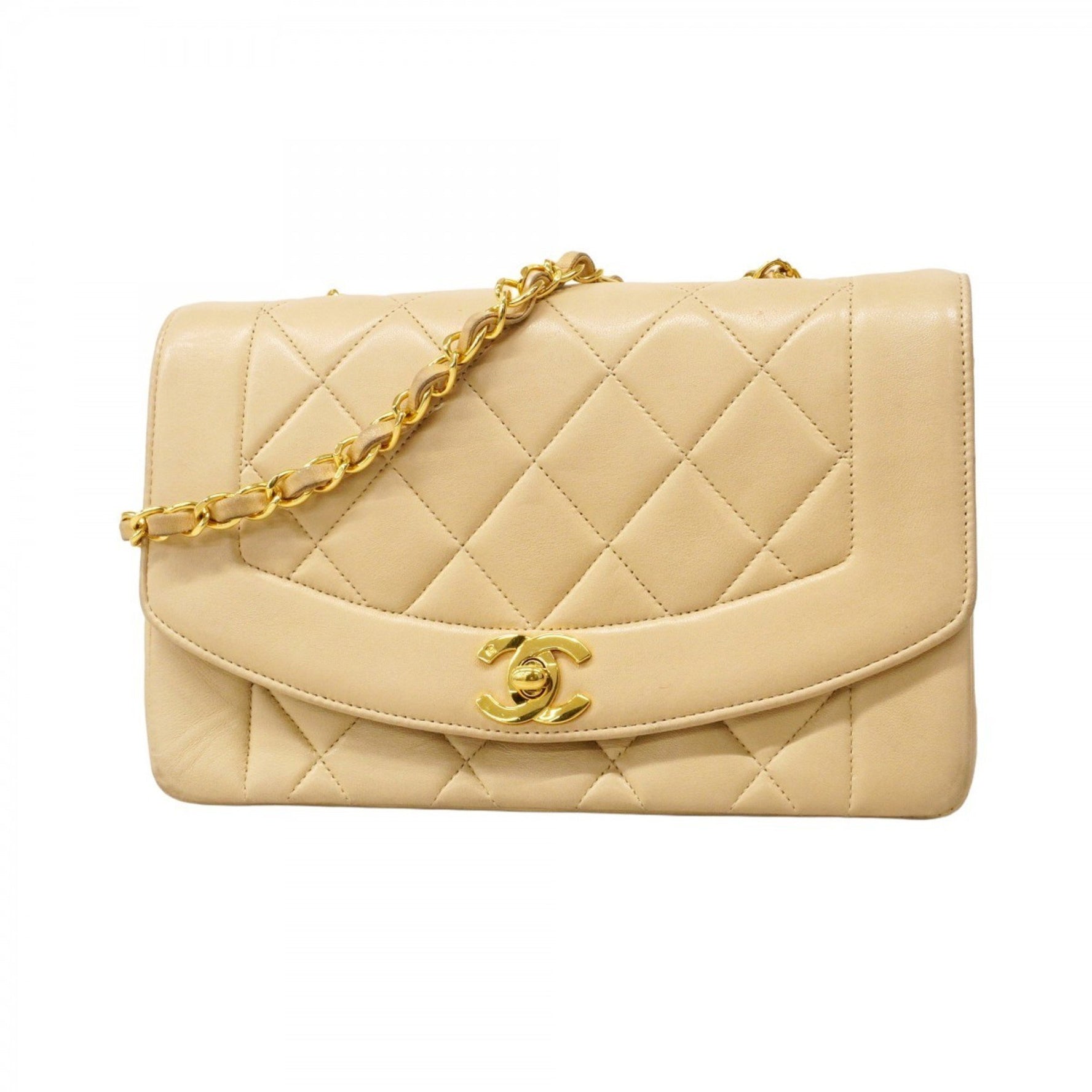 Chanel Diana Matelasse Chain Shoulder Bag in Lambskin