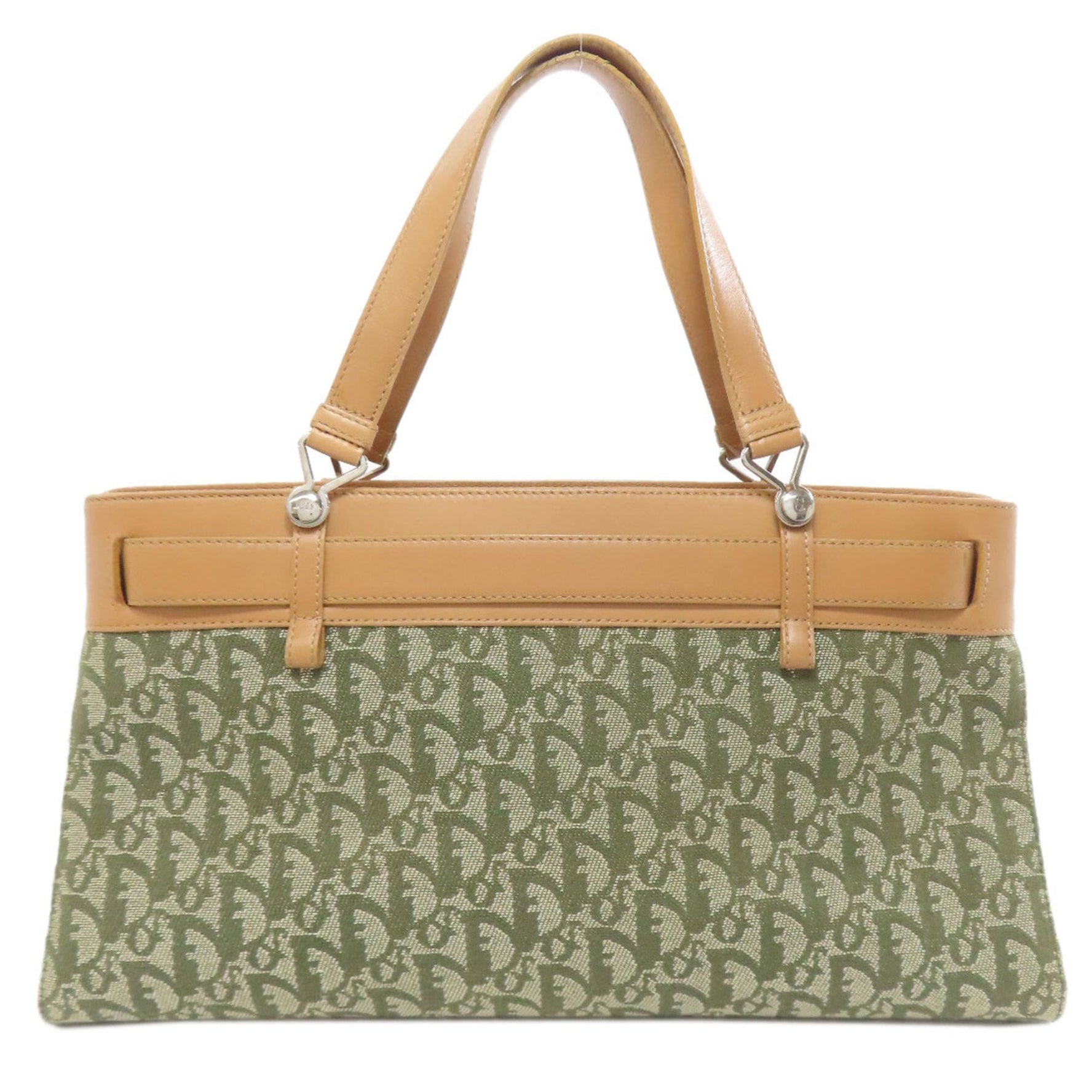 Christian Dior Trotter Pattern Canvas Handbag CHRISTIAN DIOR