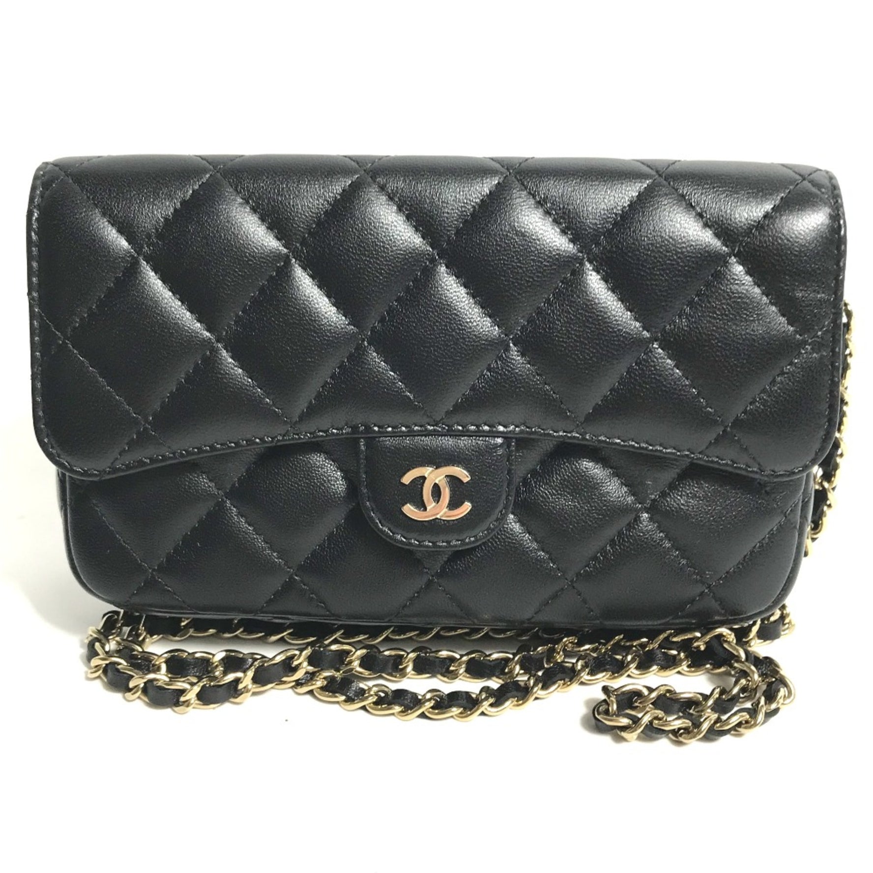 Chanel CC Mark Phone Case Wallet CC Crossbody bag Long Wallet Shoulder Bag Gold