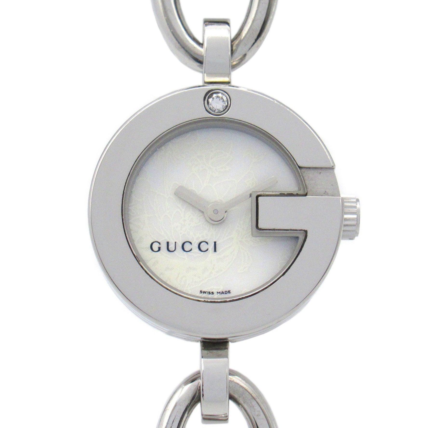 Gucci G Charm Watch Stainless Steel Women's White 107