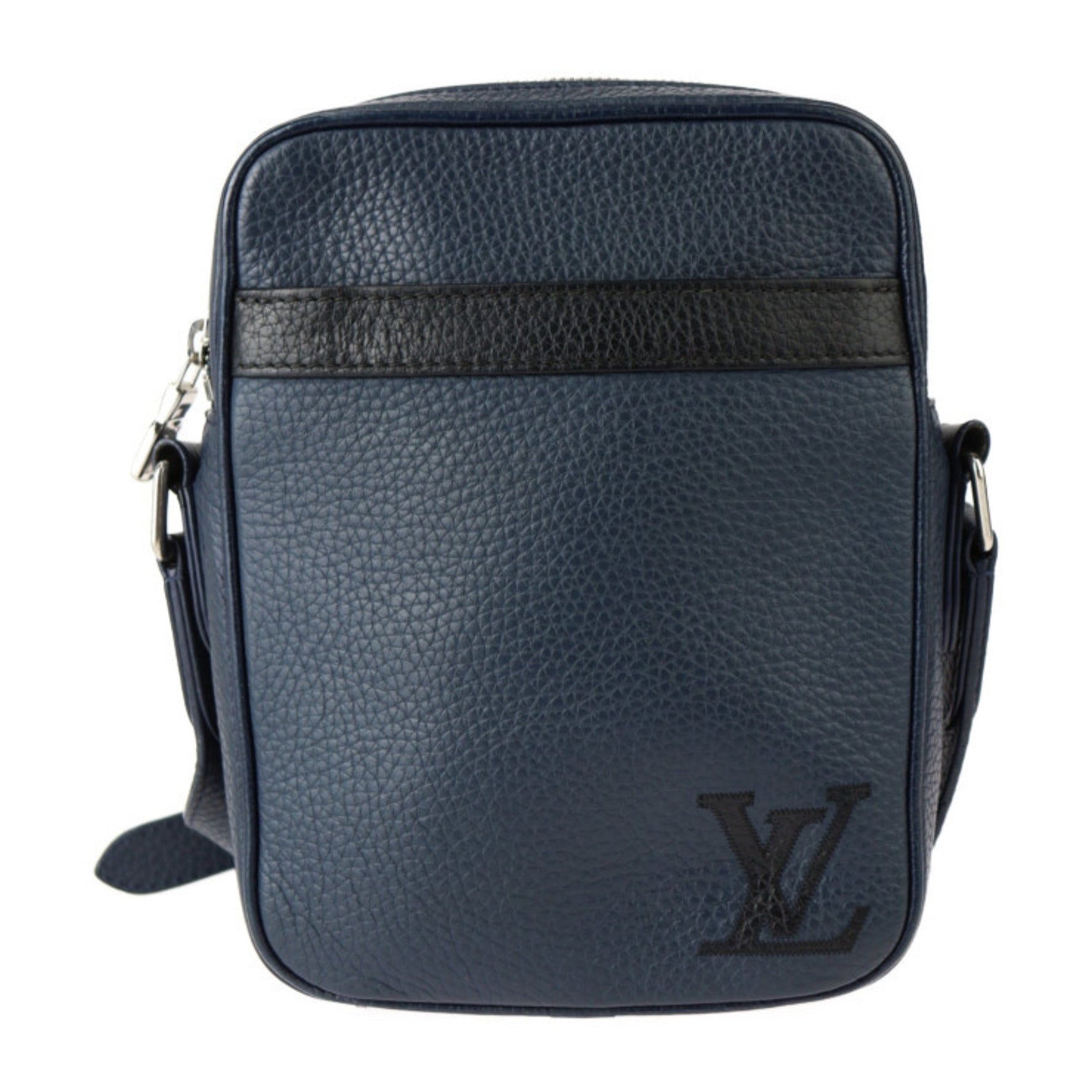 LOUIS VUITTON Danube PM Shoulder Bag M55168, Taurillon Leather, Navy, Pochette, Crossbody Bag, R2409123007039