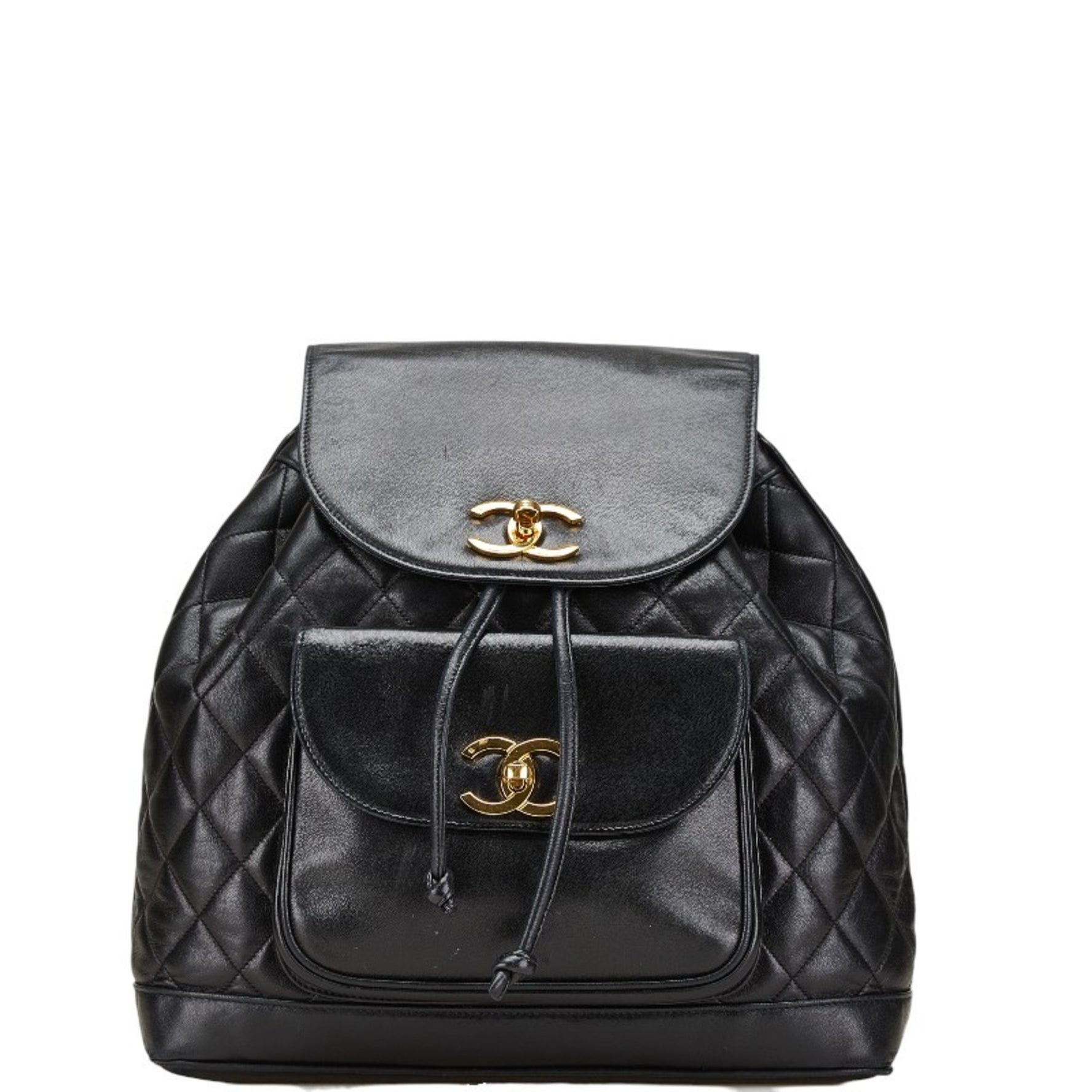 CHANEL Matelasse Coco Mark Gold Hardware Chain Backpack Lambskin