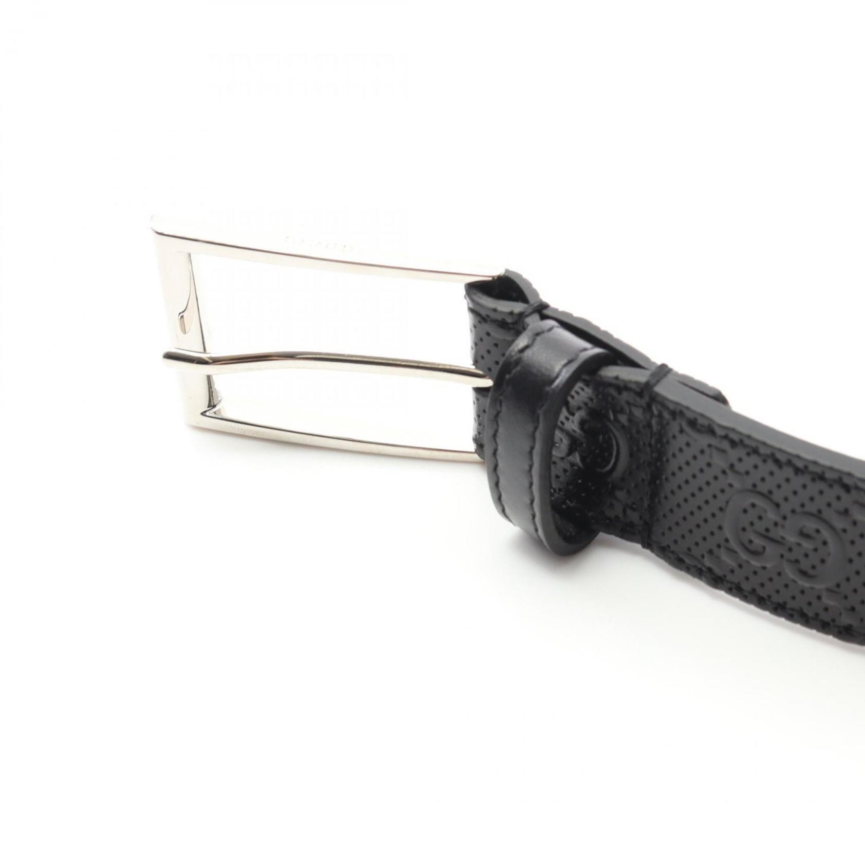 Gucci Square Buckle Belt with GG Pattern, Leather