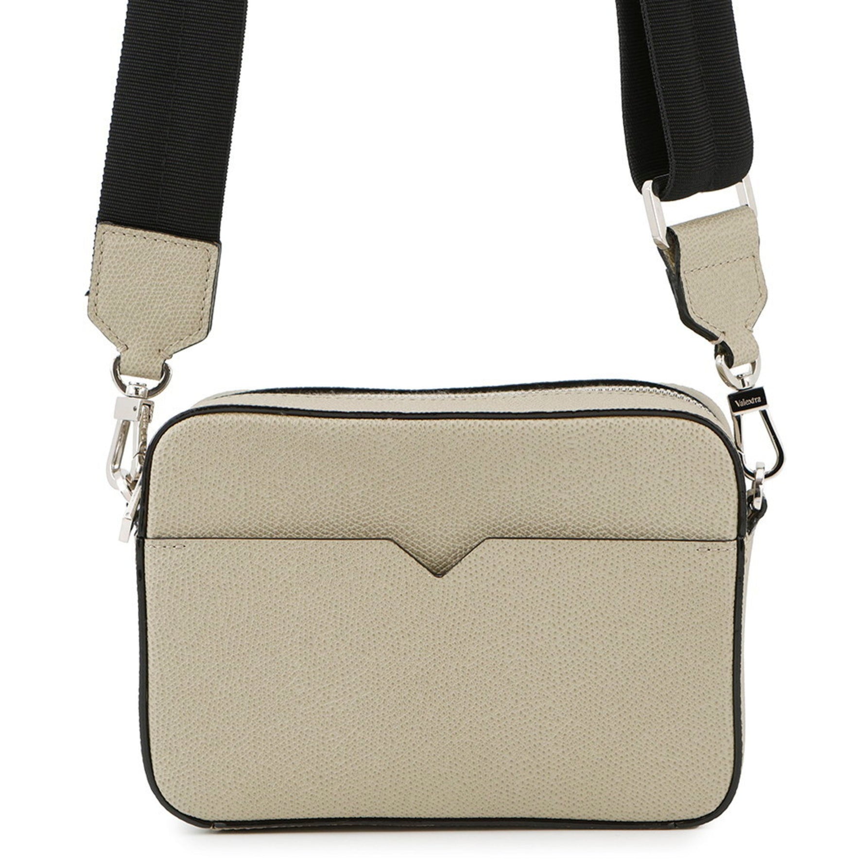 Valextra V-Line Mini Shoulder Bag in Soft Calfskin Leather