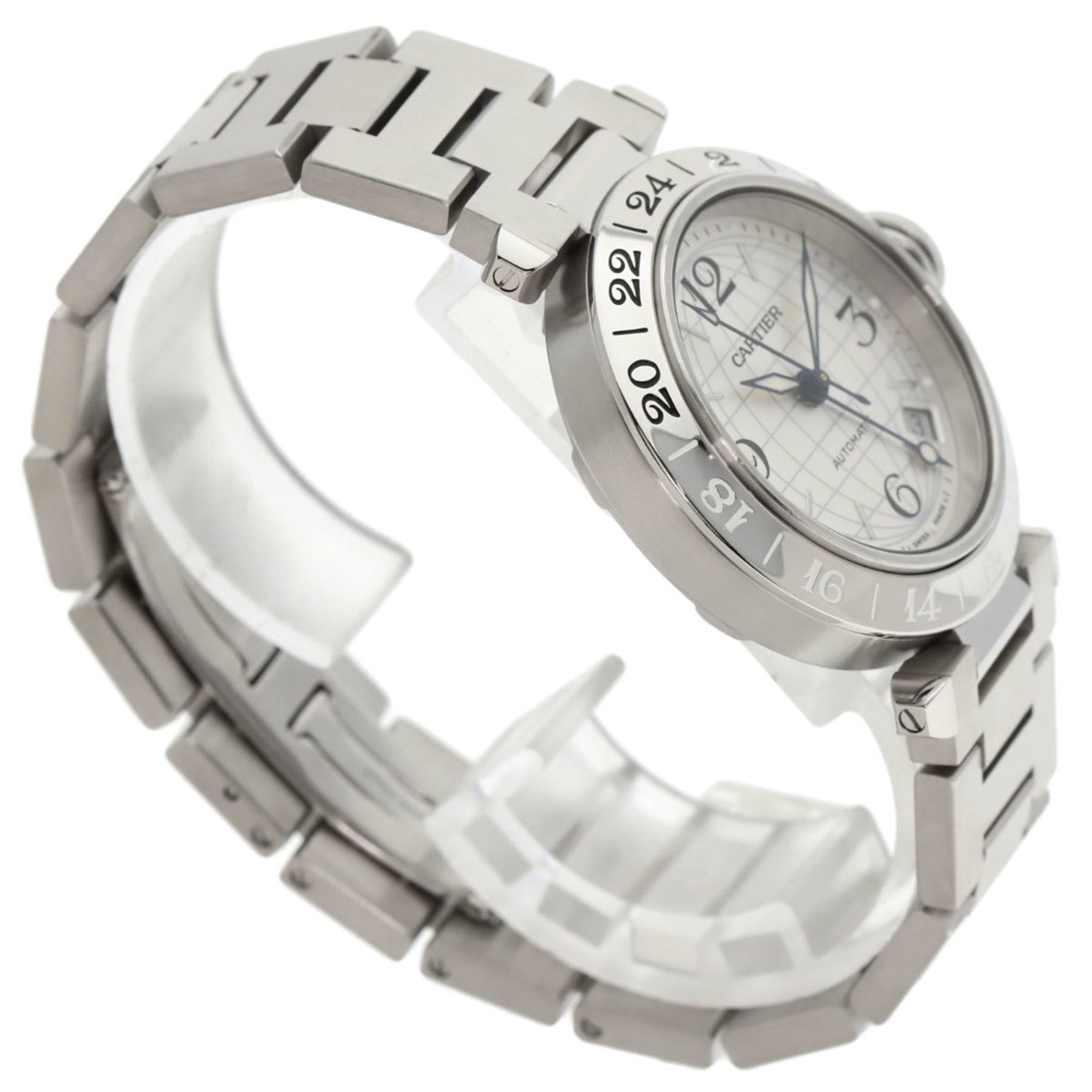 Cartier Pasha C Meridian GMT Watch in Stainless Steel for Boys