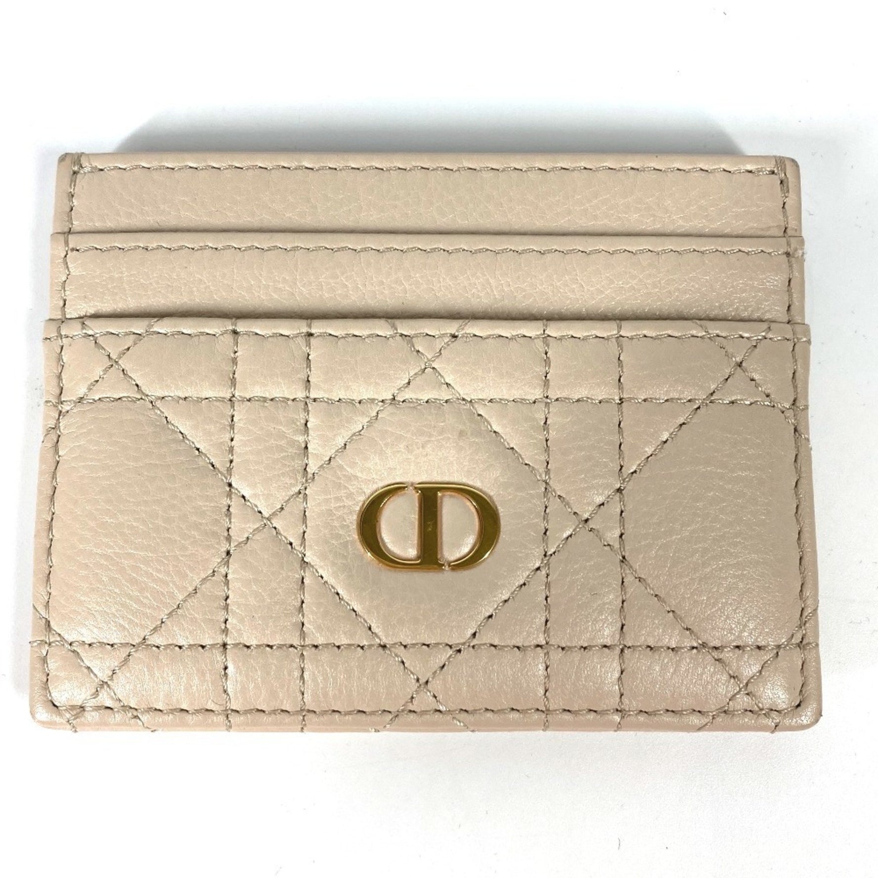 Christian Dior Dior Cannage CARO Business Card Case, Pass Leather