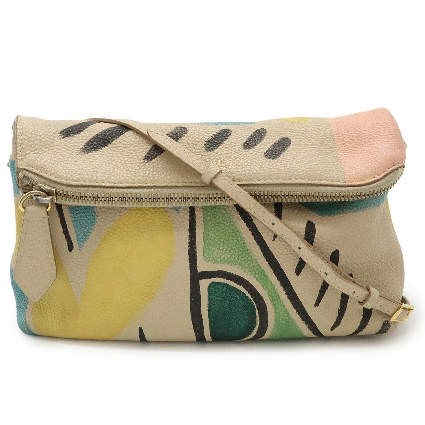BURBERRY Prorsum Shoulder Bag in Beige Leather and Multicolor