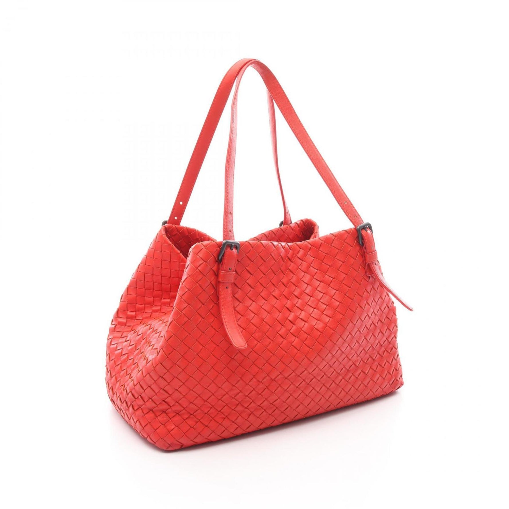 Bottega Veneta Intrecciato Tote Bag, Leather, Red