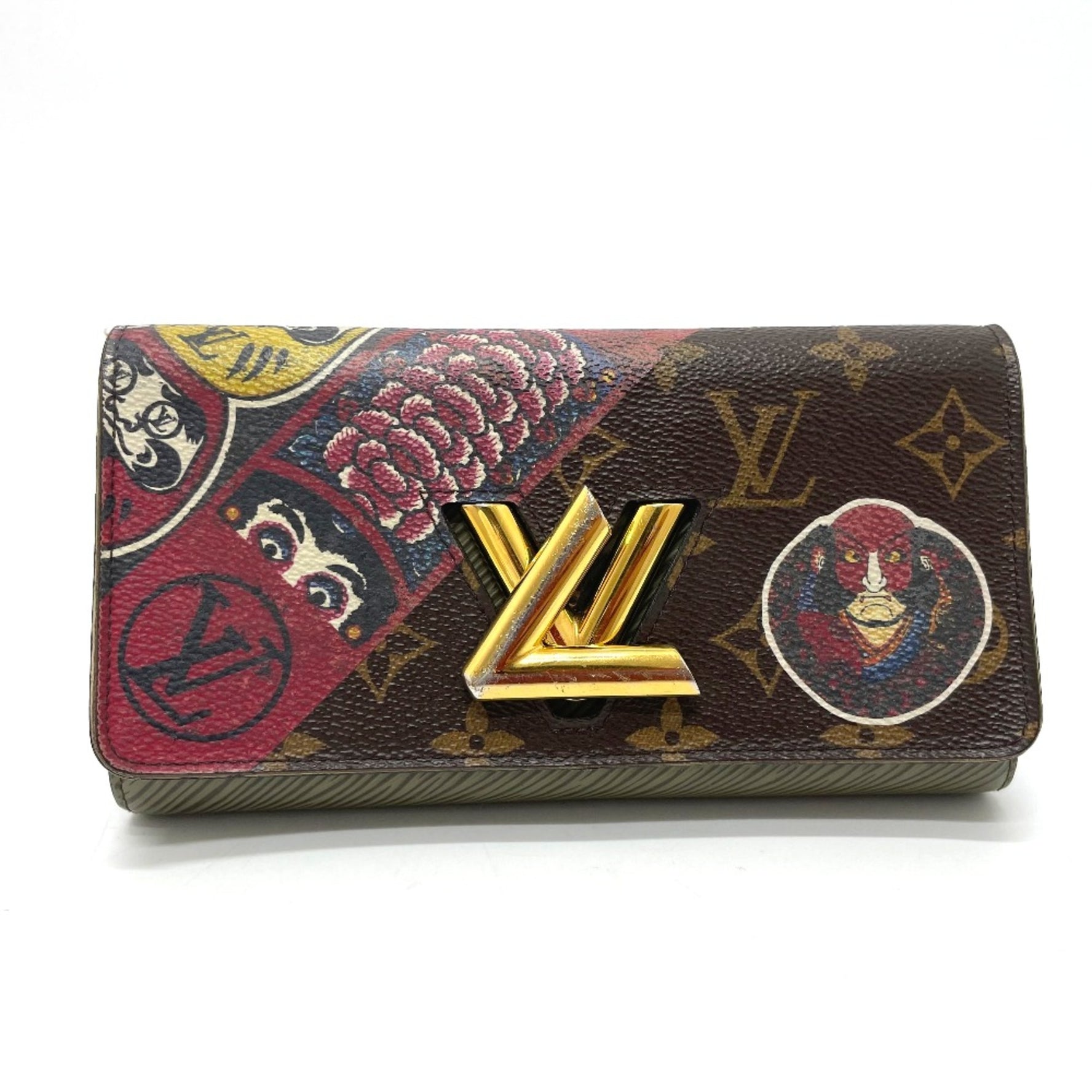 Louis Vuitton Monogram Kansai Yamamoto Kabuki Long Wallet khaki x khaki