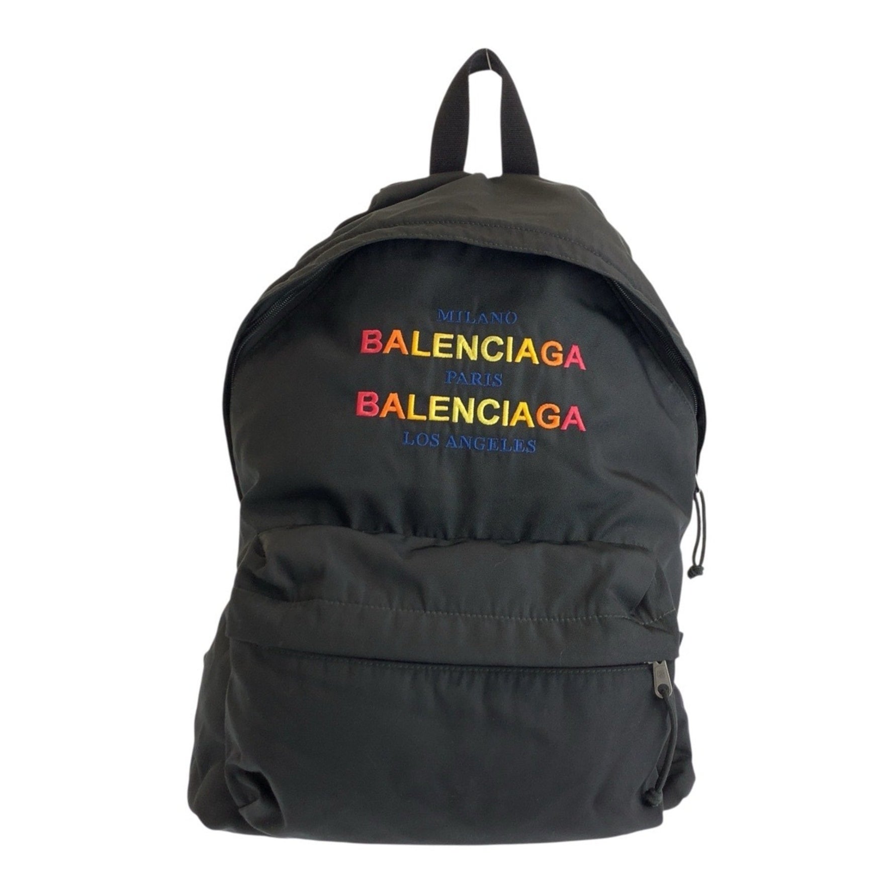 BALENCIAGA Explorer Logo Black Multicolor Nylon Backpack Men's