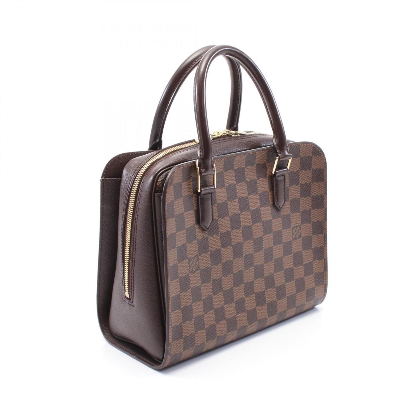Louis Vuitton Triana Handbag, Coated Canvas and Leather with Damier Finish, Brown