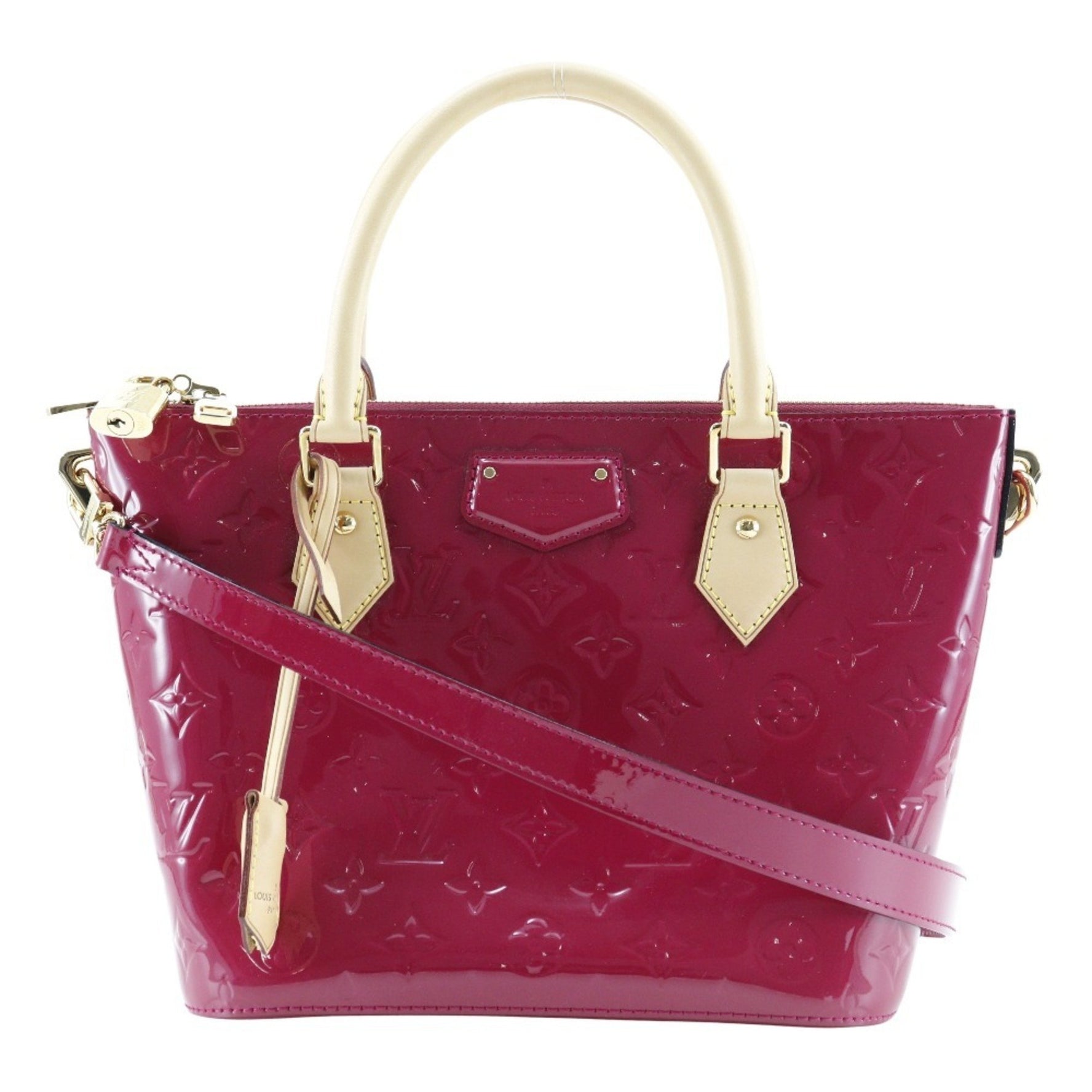 Louis Vuitton LOUIS VUITTON Montebello PM Handbag Shoulder M90166 Monogram Vernis Rose Andian 2014 Pink DR2174 2way A5 Double Women's