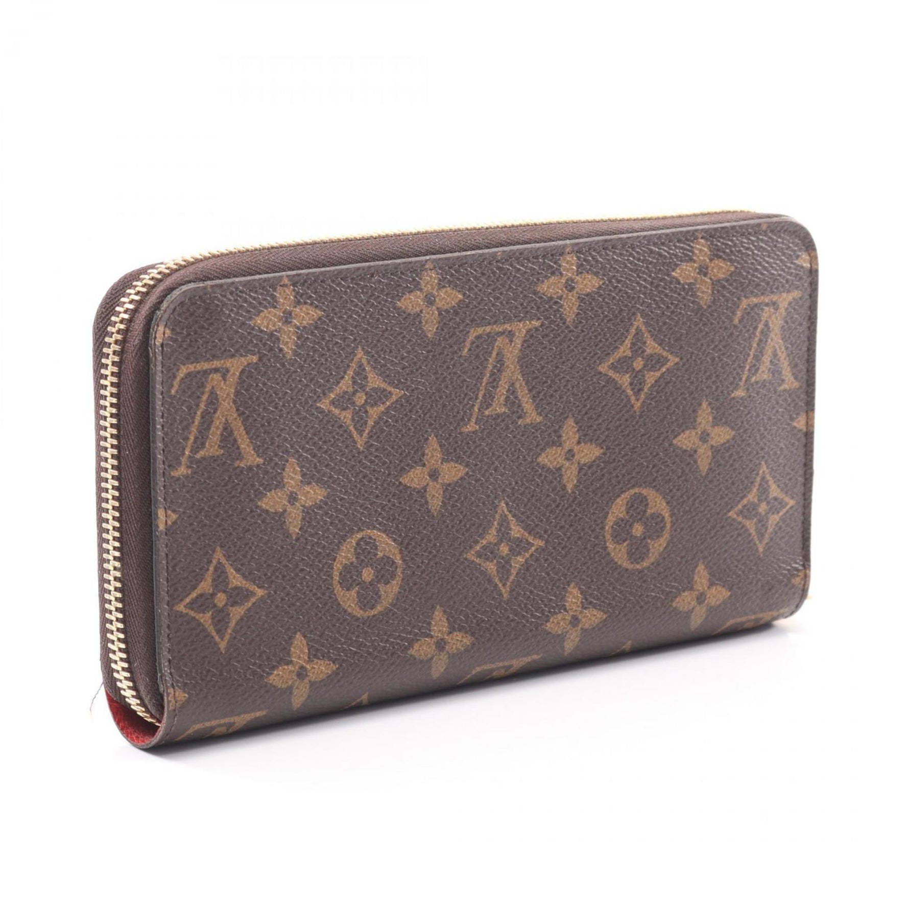Louis Vuitton Zippy Wallet Monogram Coquelicot Round Long Brown and Red