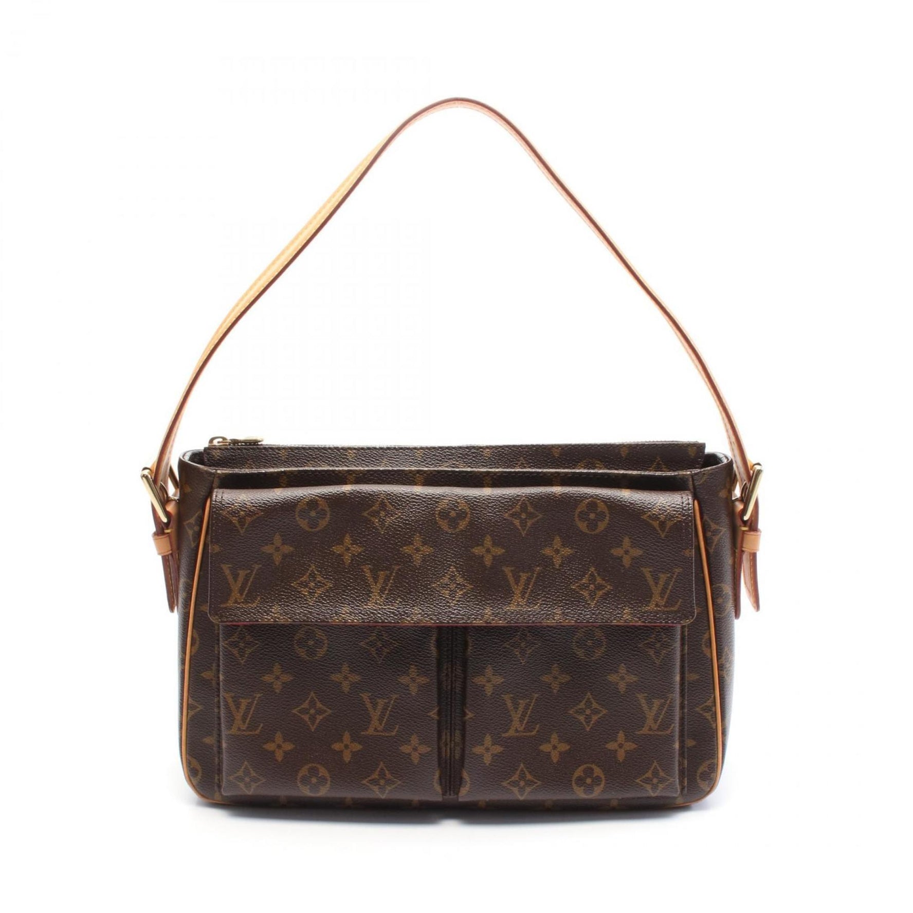 Louis Vuitton Vivacite GM Shoulder Bag Coated Canvas Leather Monogram