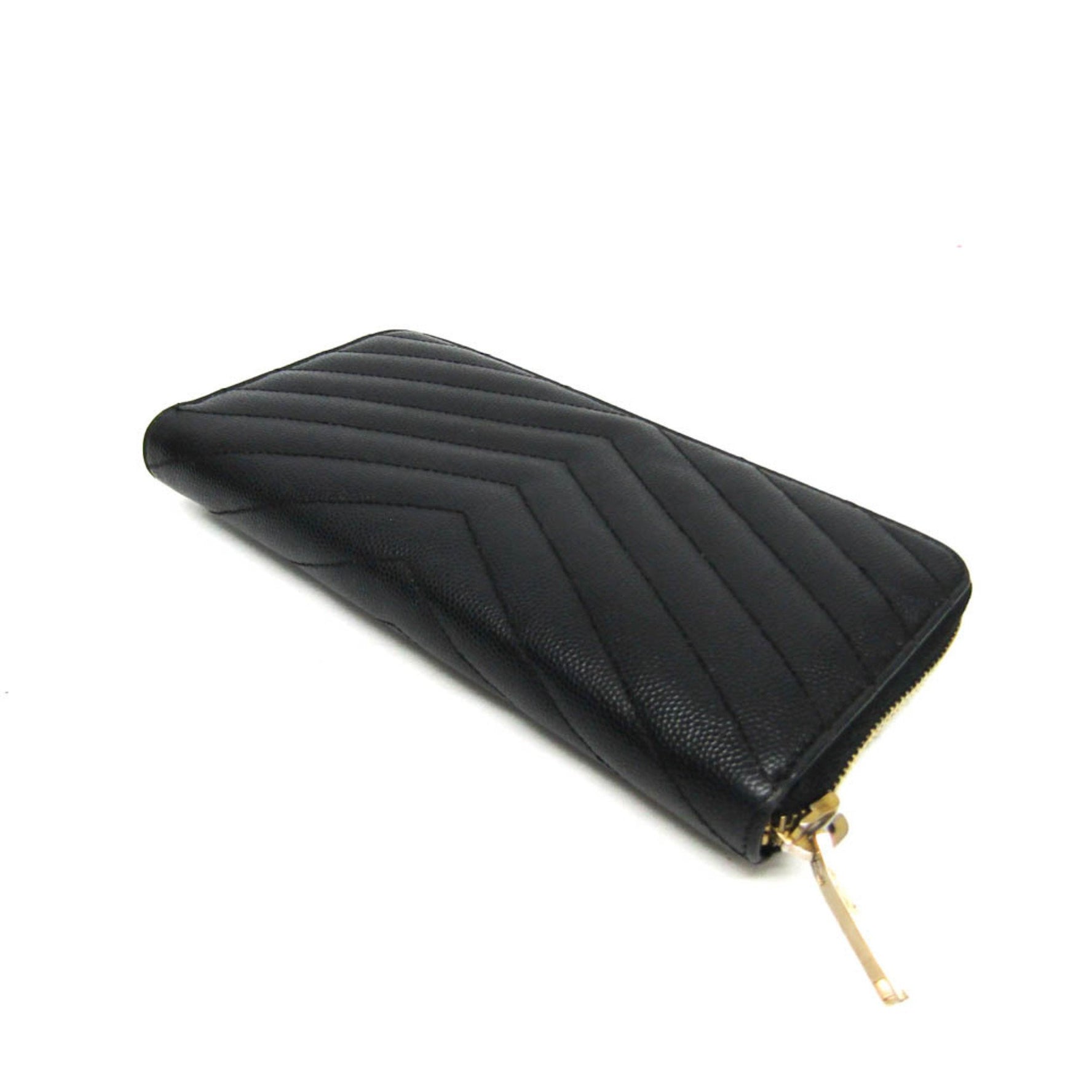 Saint Laurent Cassandra Women's  Calfskin Long Wallet (bi-fold) Dark Navy