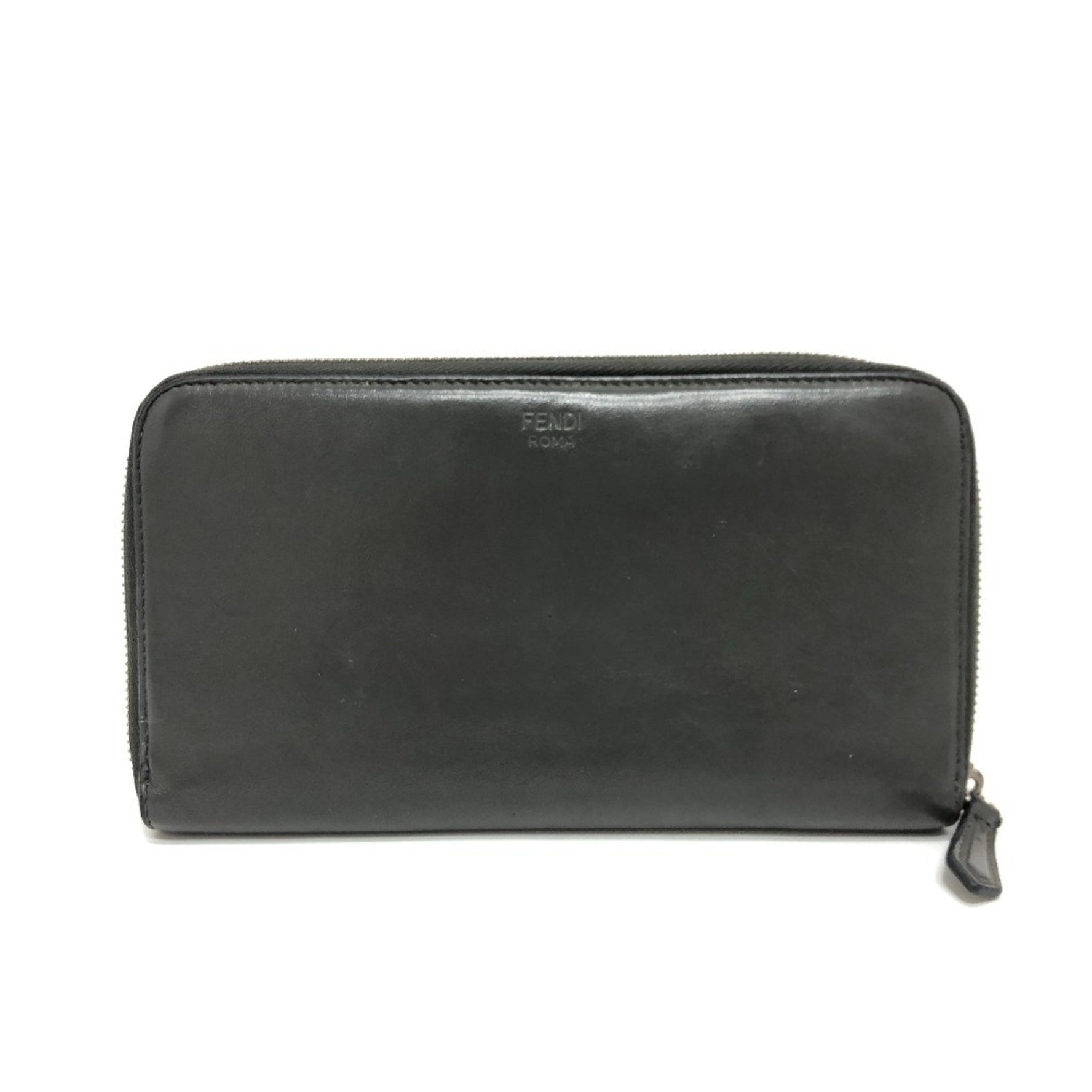 FENDI Zucca Pattern Travel Wallet Long Leather