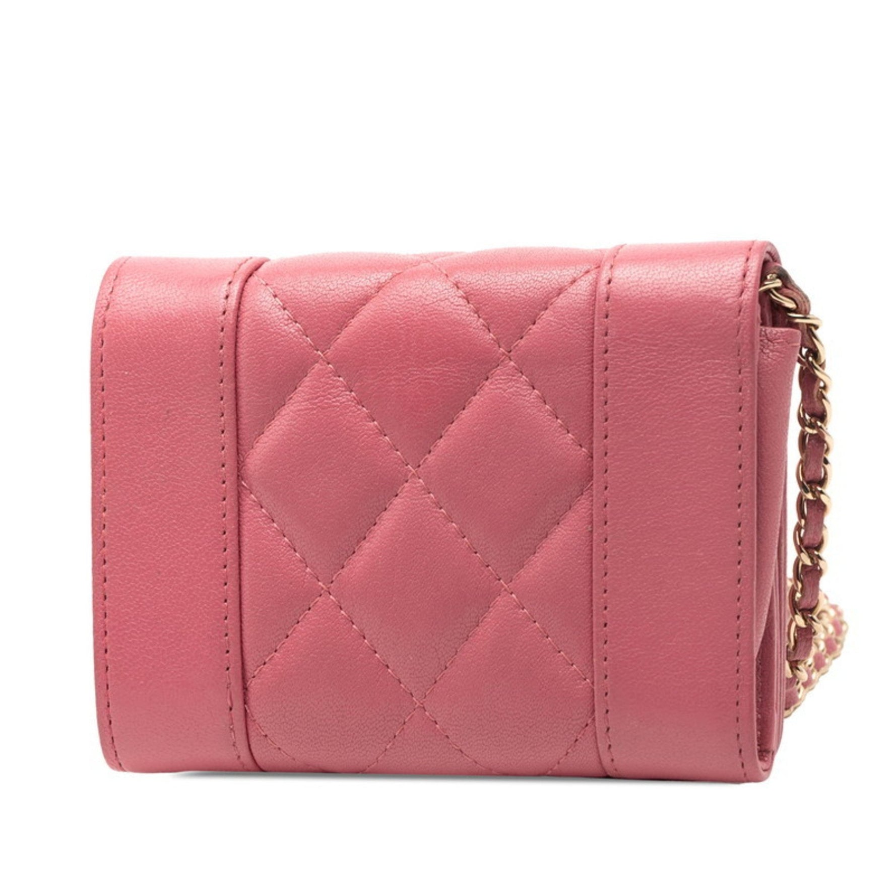 CHANEL Coco Mark Mademoiselle Mini Chain Wallet Shoulder Bag in Lambskin
