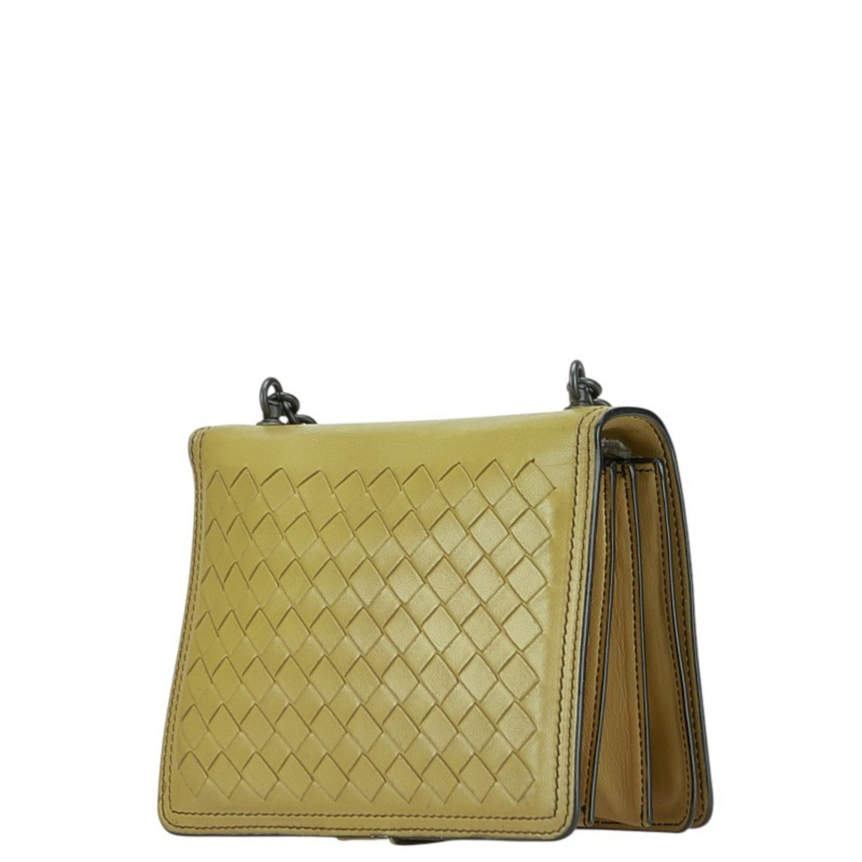 Bottega Veneta Intrecciato Chain Shoulder Bag in Leather
