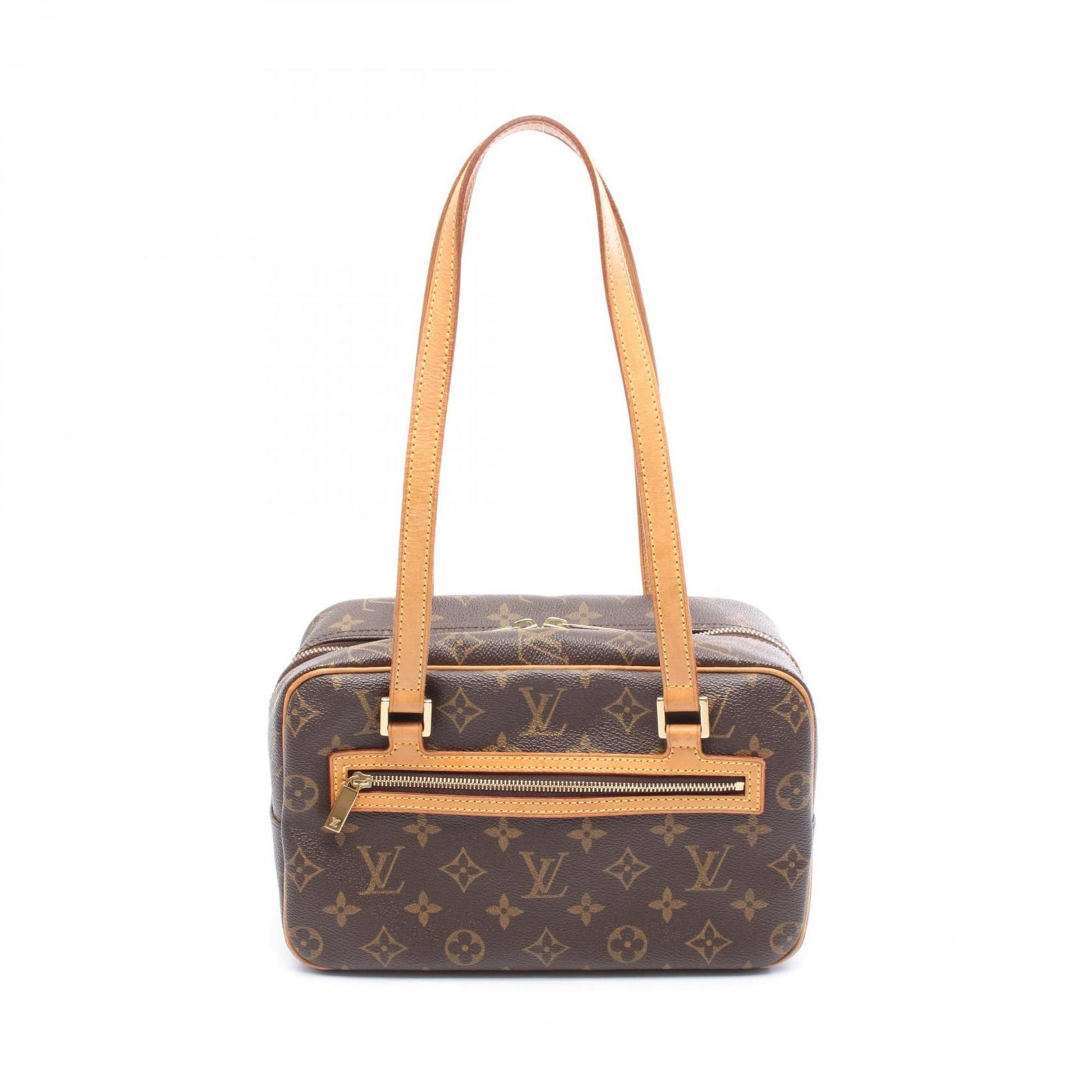 Louis Vuitton Cite MM Monogram Shoulder Bag Coated Canvas Leather Brown