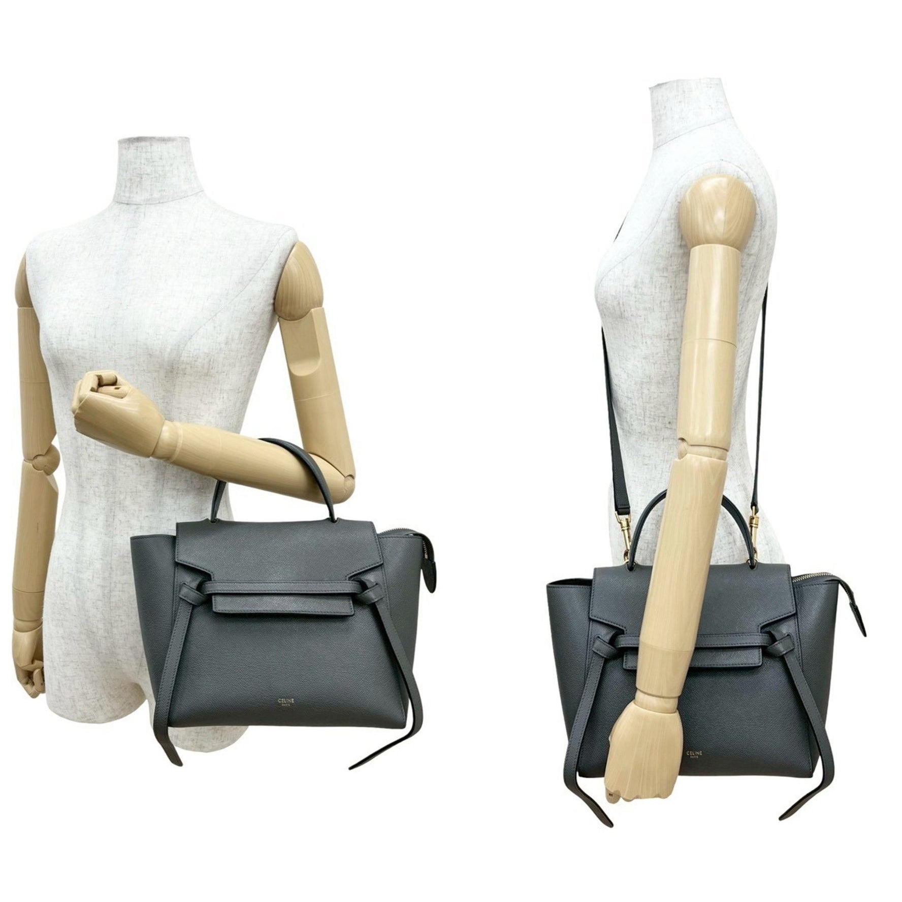 CELINE Luggage Micro Shopper Leather Handbag/Shoulder Bag