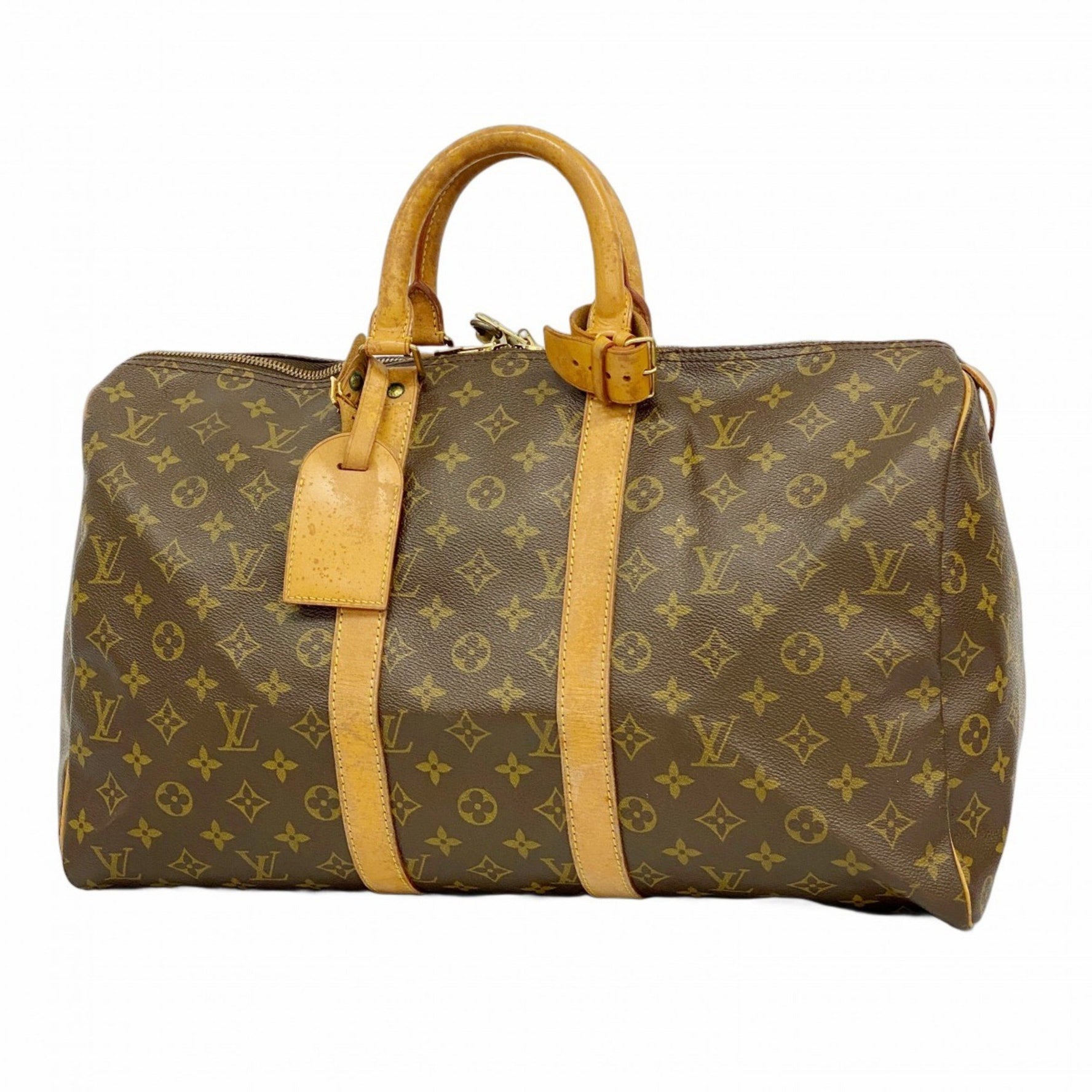 Louis Vuitton Monogram Keepall 45 Boston Bag M41428 Brown Men's and Women's