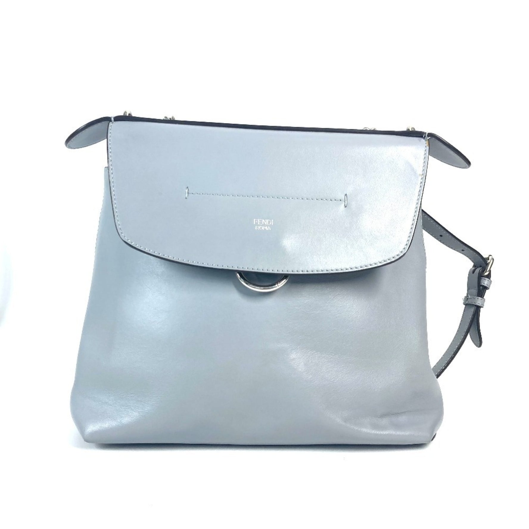 FENDI Toe School Handbag Chain Bag Backpack Leather