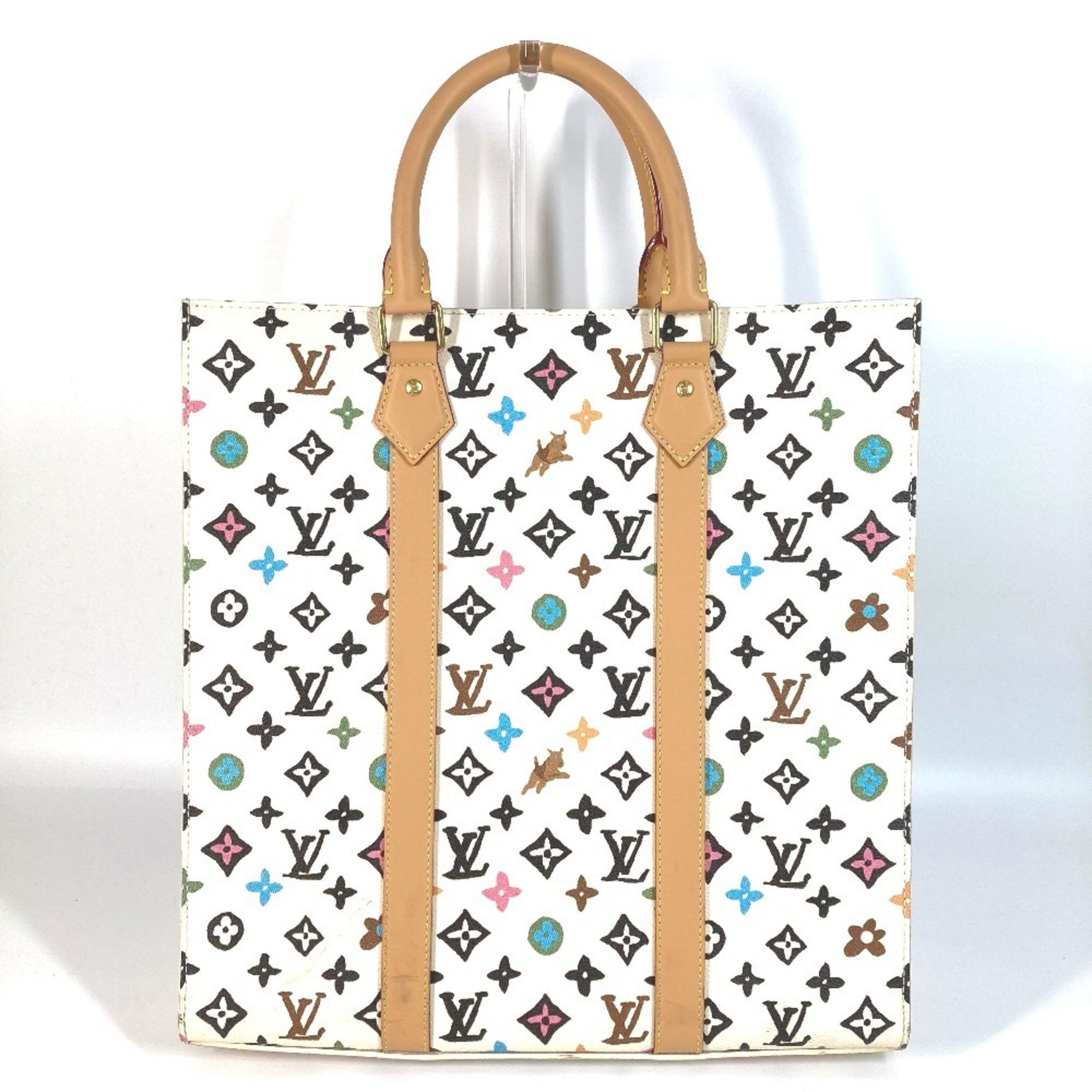 Louis Vuitton Monogram Craggy Sac Plat Tote Bag Vertical Handbag Men's Beige Like New