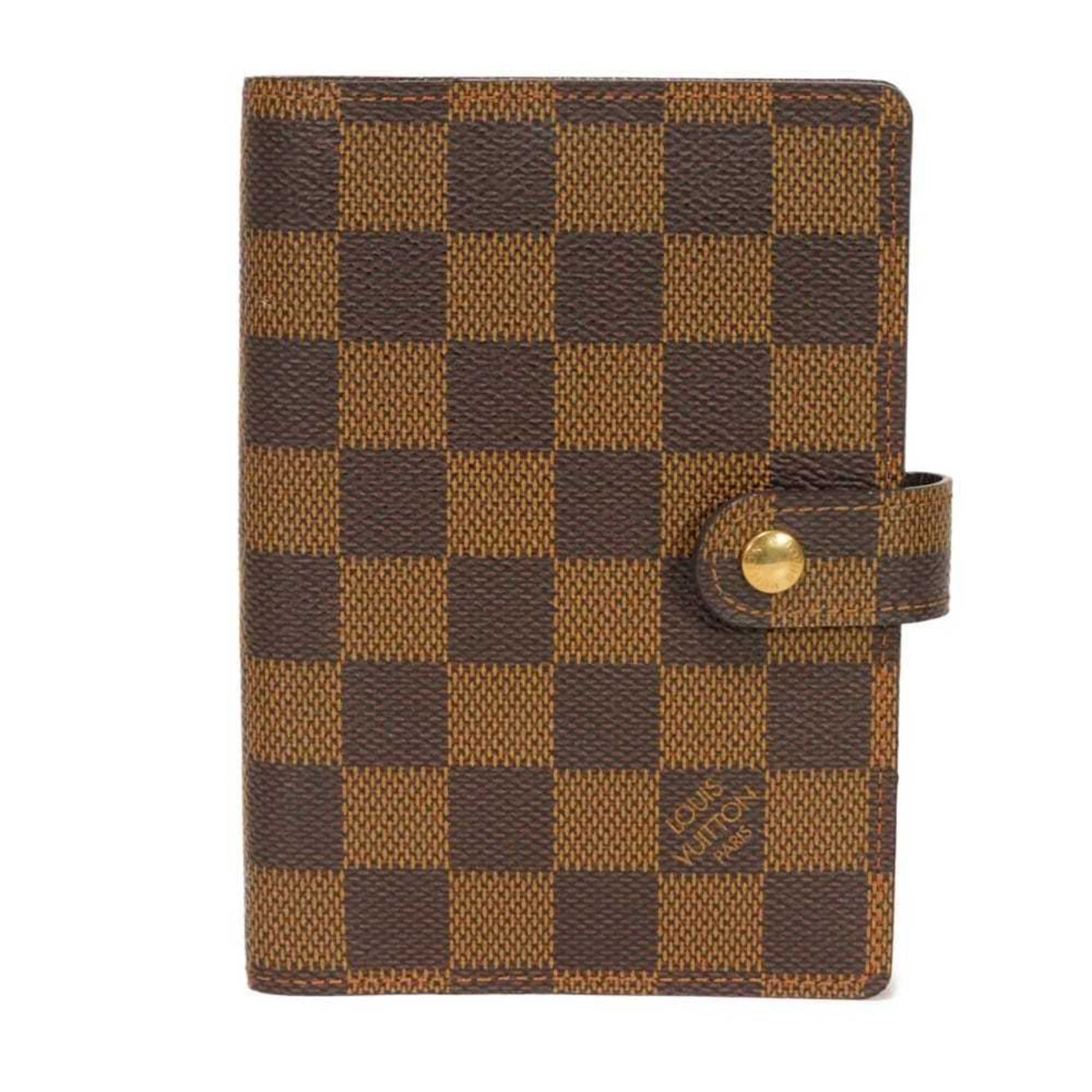 Louis Vuitton Agenda PM Planner Cover, Brown, Checkered Pattern, Damier Ebene Leather Card Case, Men's/Women's