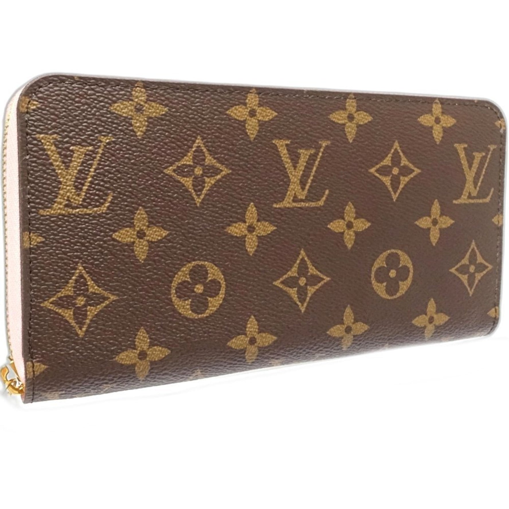 LOUIS VUITTON Monogram Zippy Wallet Brown Rose Ballerine