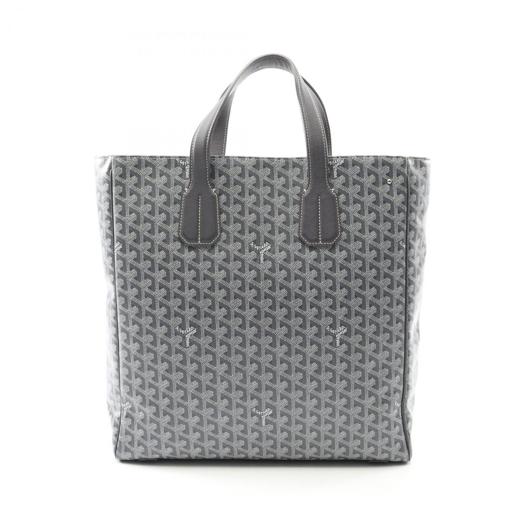 GOYARD Sac Voltaire Tote Bag Coated Canvas Leather Men's Gray White