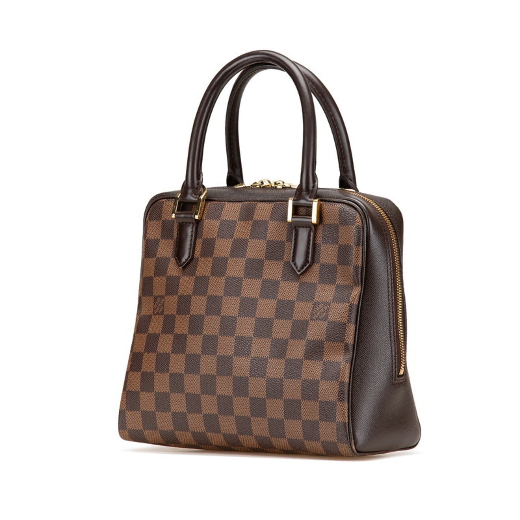 Louis Vuitton Damier Brera Handbag Brown Leather LOUIS VUITTON