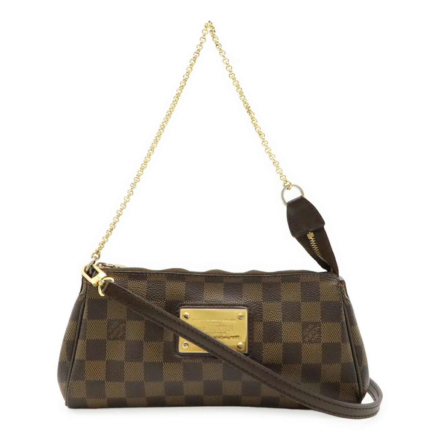 Louis Vuitton Damier Eva Pouch Clutch Bag Chain Shoulder