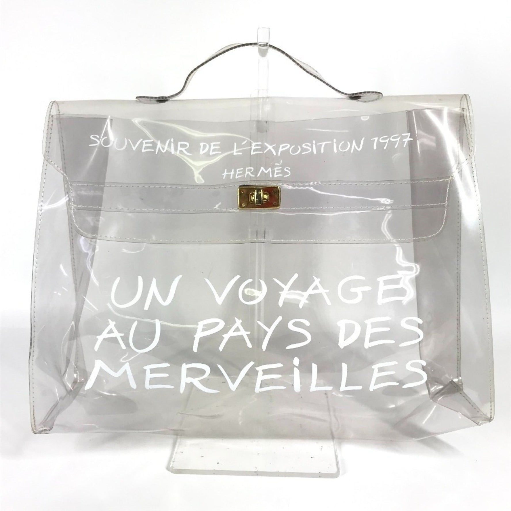 HERMES Vinyl Kelly Tote Bag, Handbag, Vinyl
