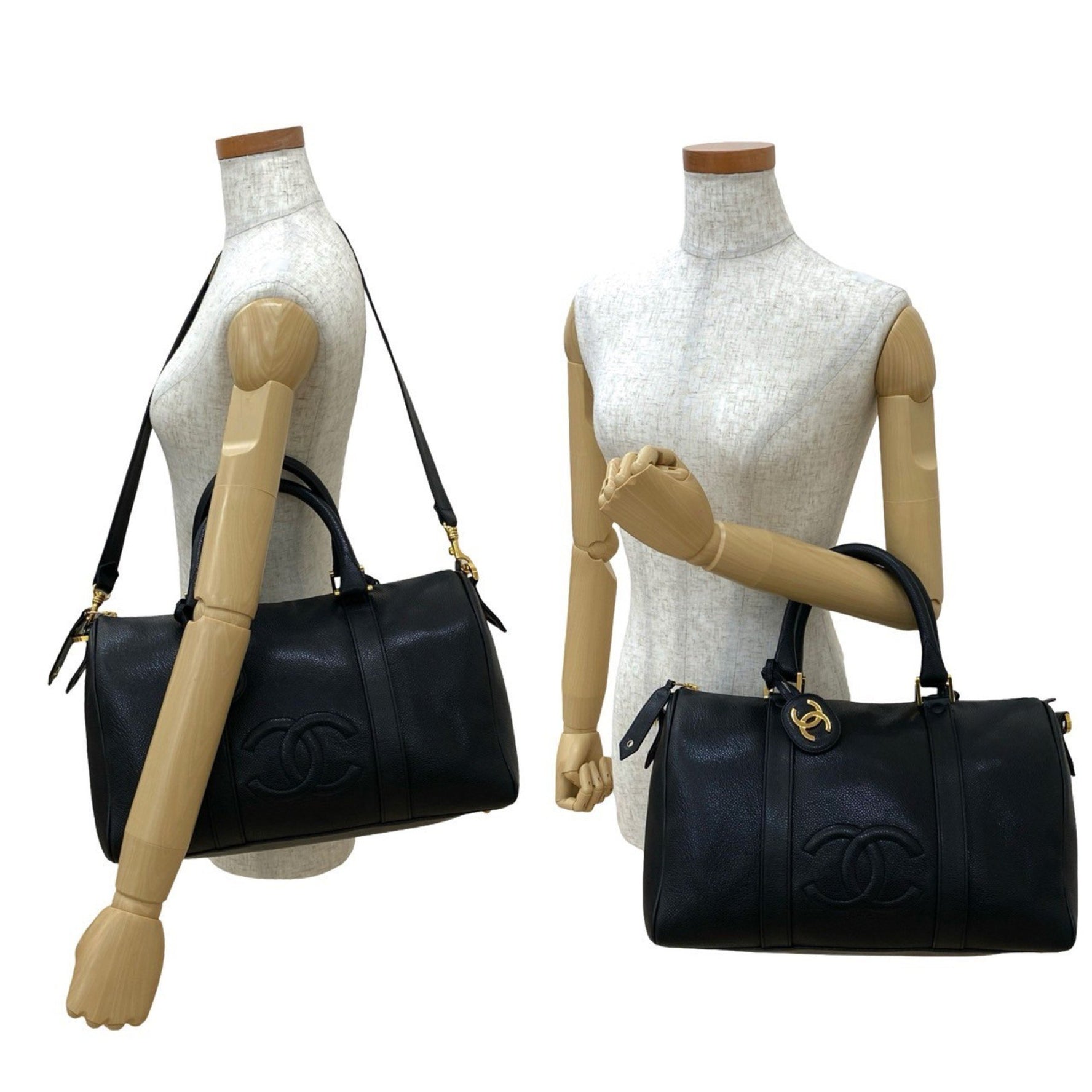 CHANEL Coco Caviar Leather Handbag/Shoulder Bag