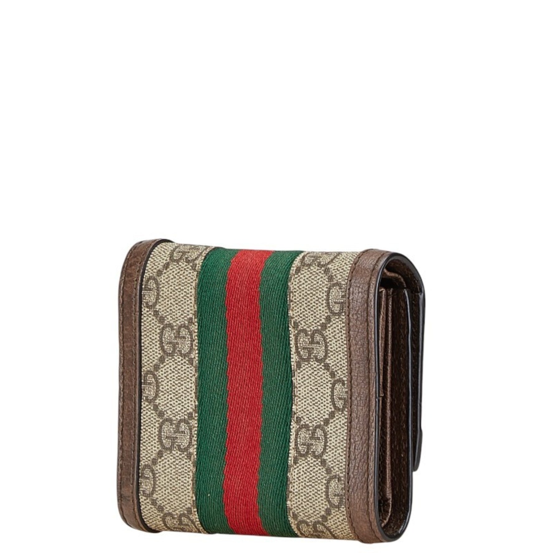 Gucci GG Supreme Ophidia Tri-fold Wallet Brown PVC Leather Women's GUCCI