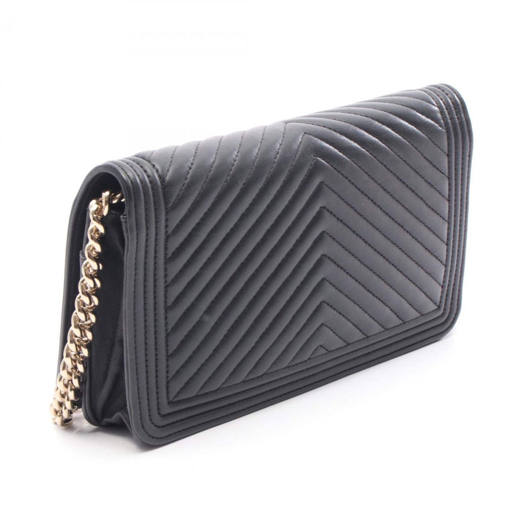 CHANEL Boy Chevron V-Stitch Shoulder Bag in Lambskin Leather