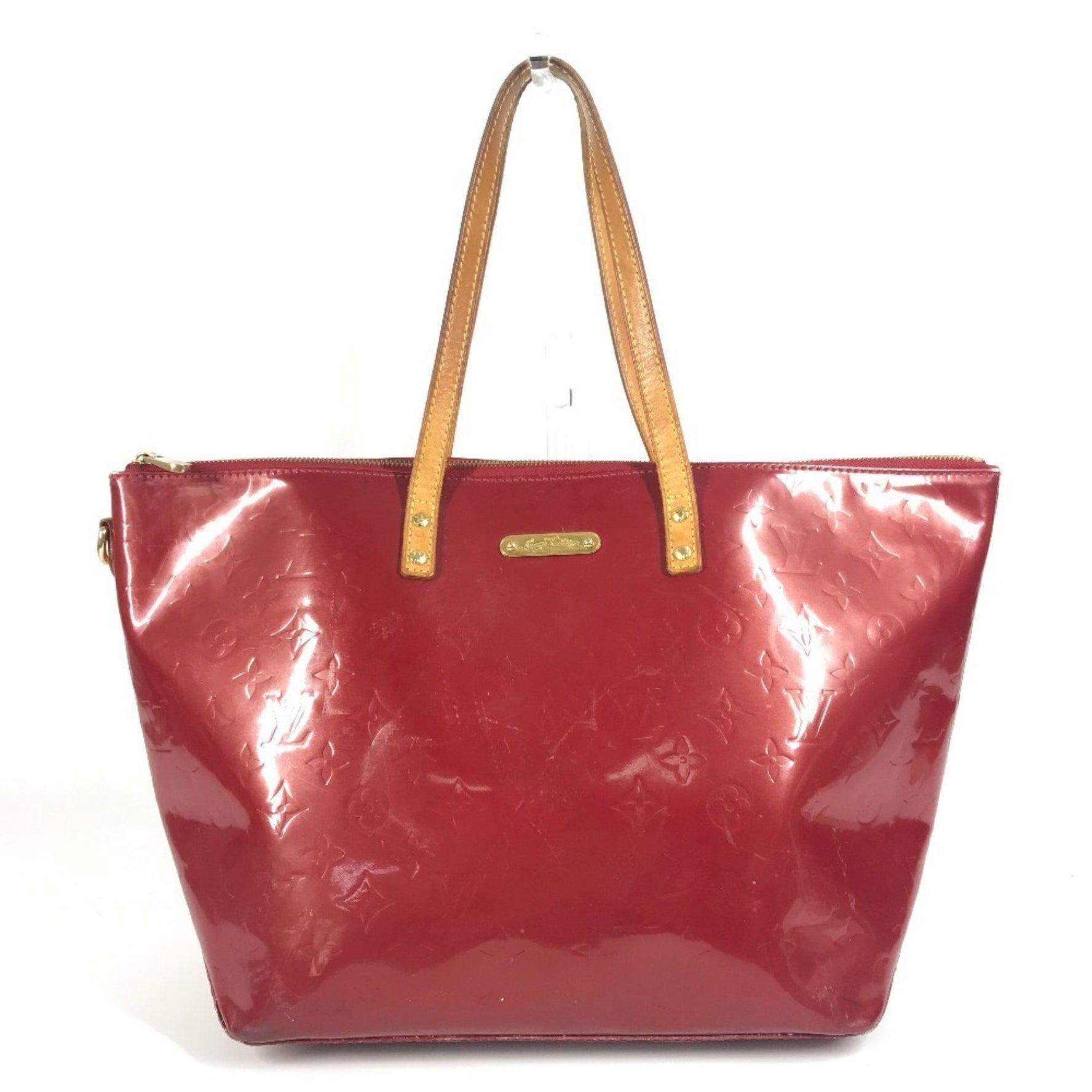 LOUIS VUITTON Monogram Vernis Bellevue GM Shoulder Tote Bag in Canvas, Red