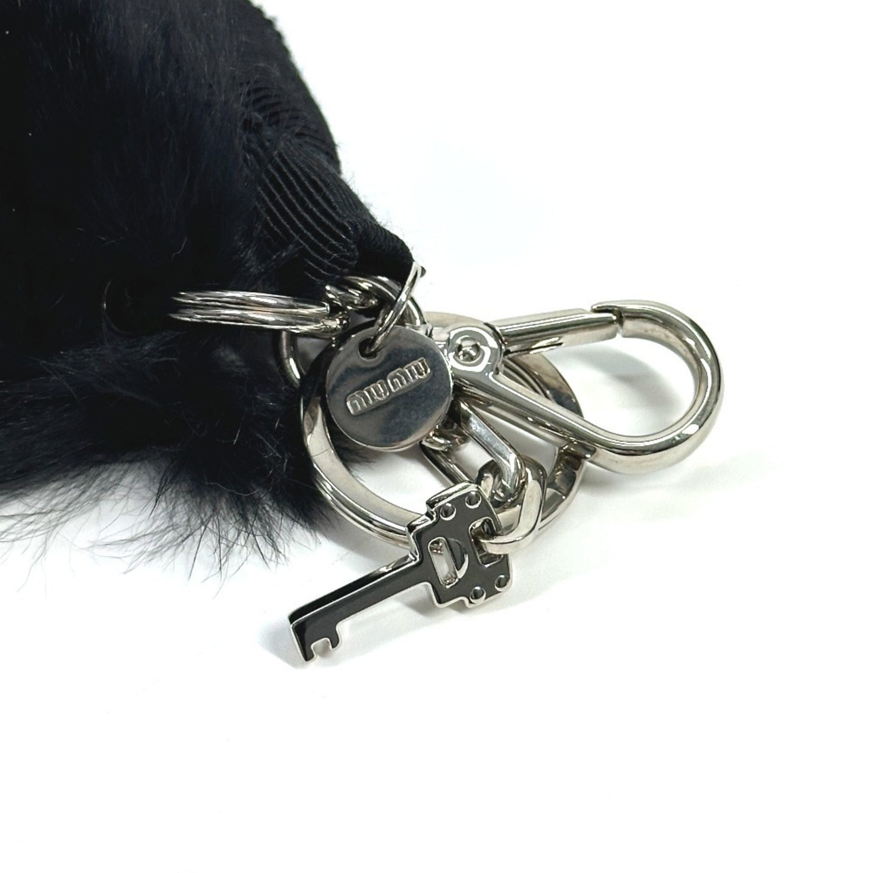 Miu Miu MIU Miu Tail Key Bag Charm Holder Fur