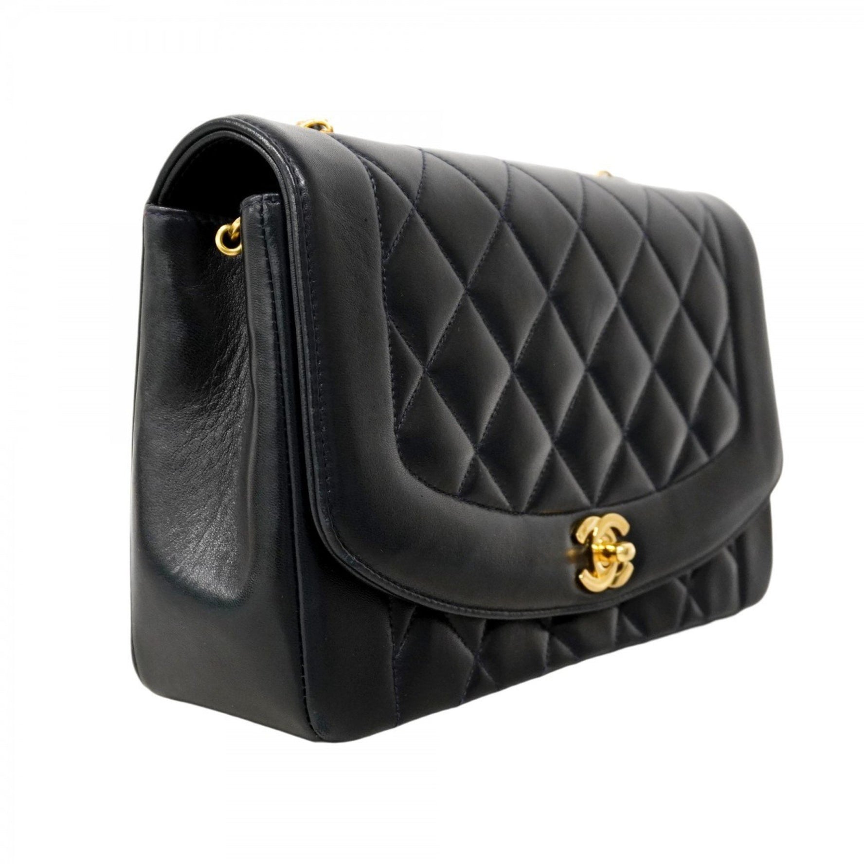 Chanel Diana Matelasse Chain Shoulder Bag in Lambskin