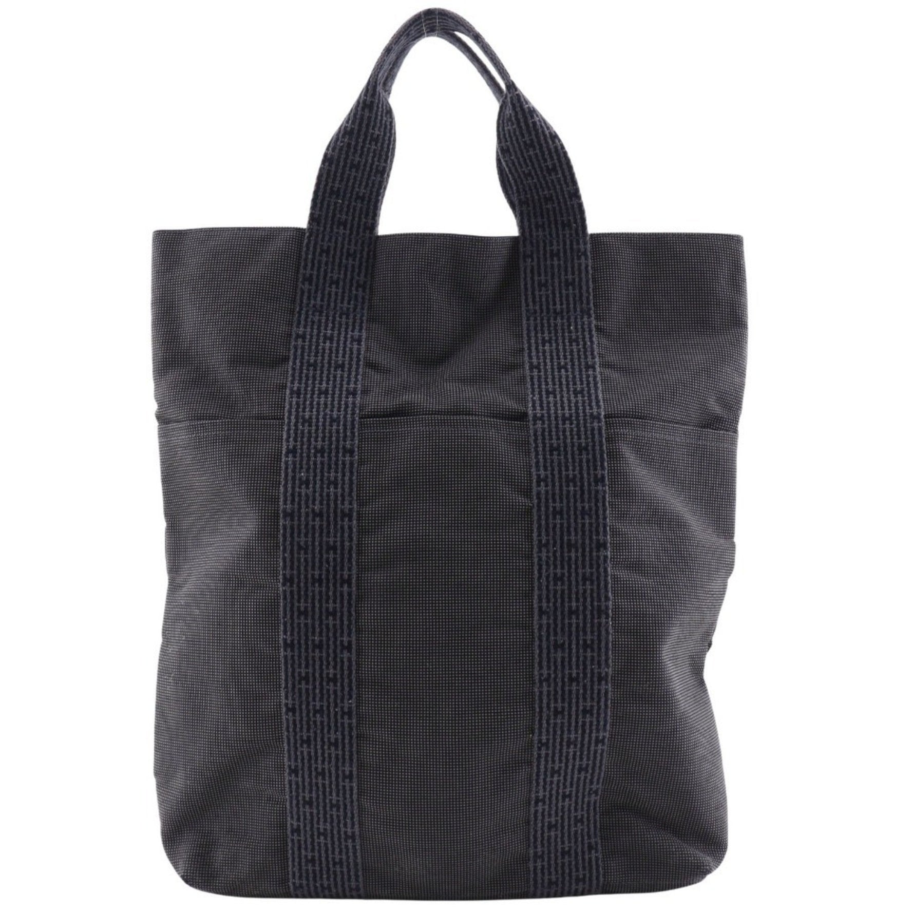 Hermes Airline Cabas Handbag Tote Bag Nylon Canvas Grey Herline Unisex