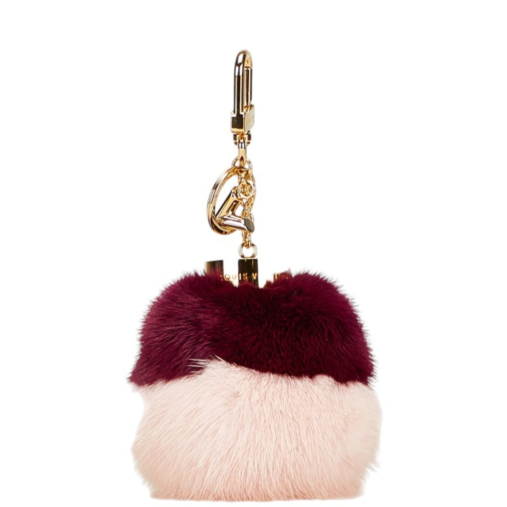 Louis Vuitton Bubble Duo Charm Keychain Purple Pink Gold Mink Plated LOUIS VUITTON