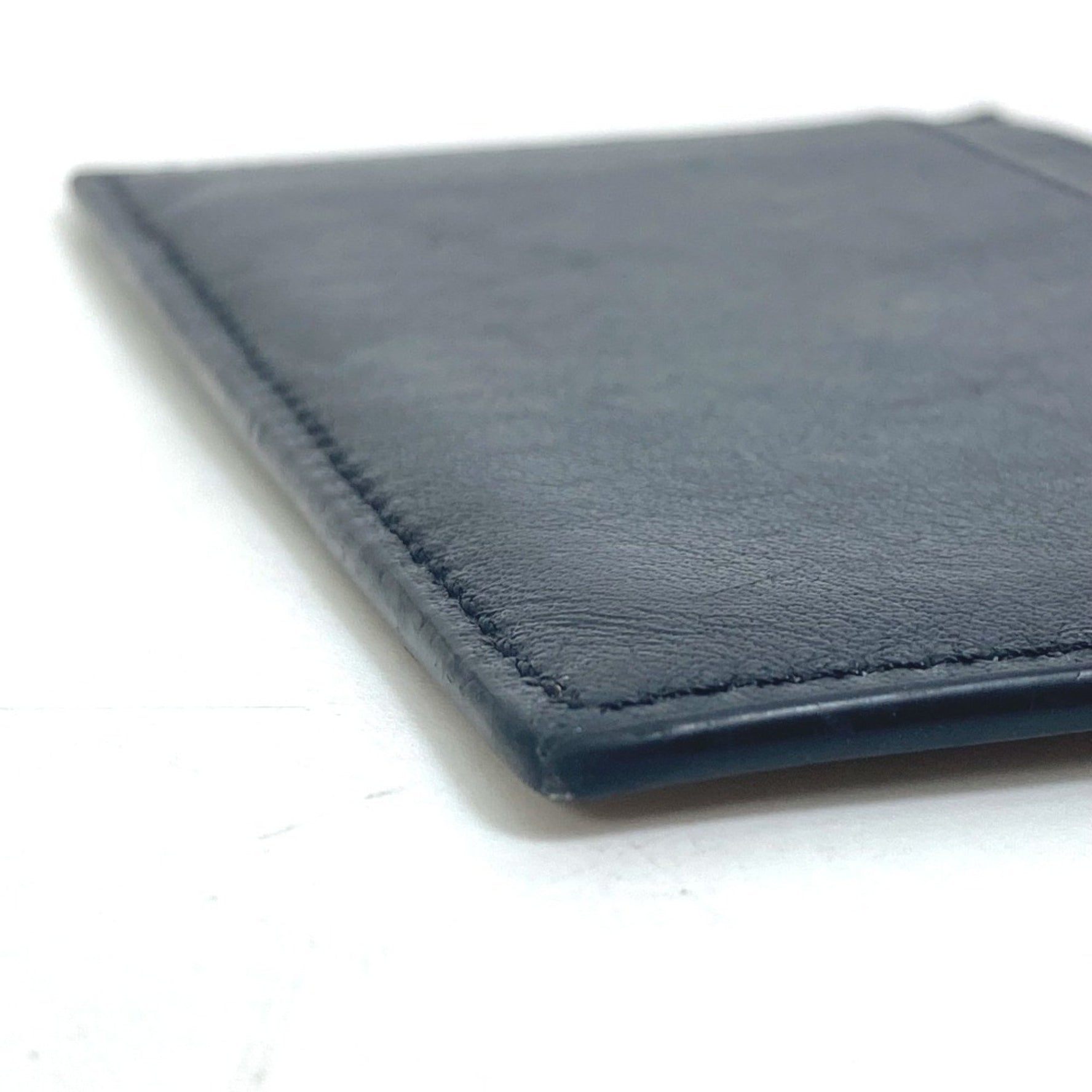 CELINE Logo Card Holder, Pass Case, Business Leather, Black, Men's