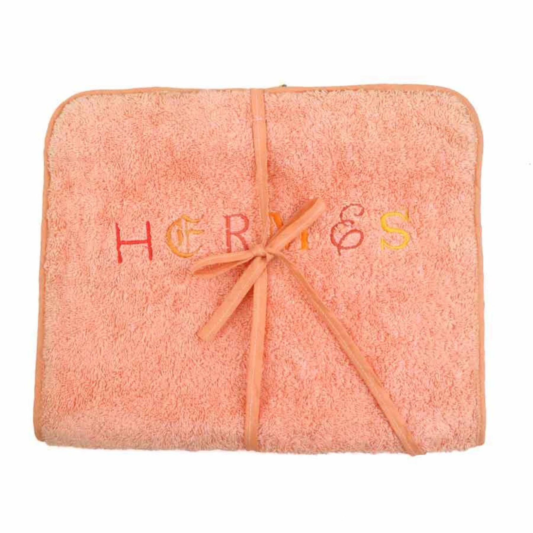 Hermes Travel Pouch/Case Bag, Pile, Orange/Gold