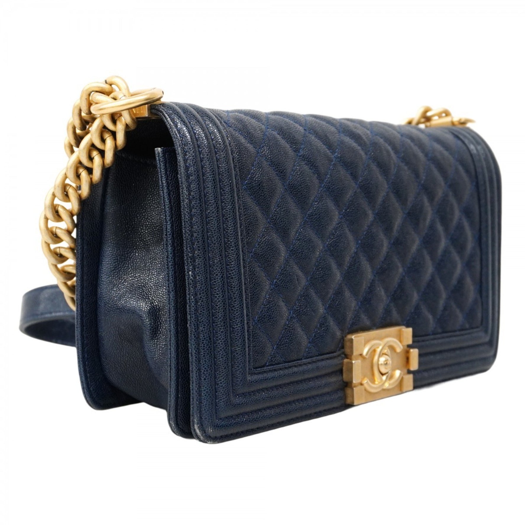 Chanel Shoulder Bag Boy Chain Caviar Leather